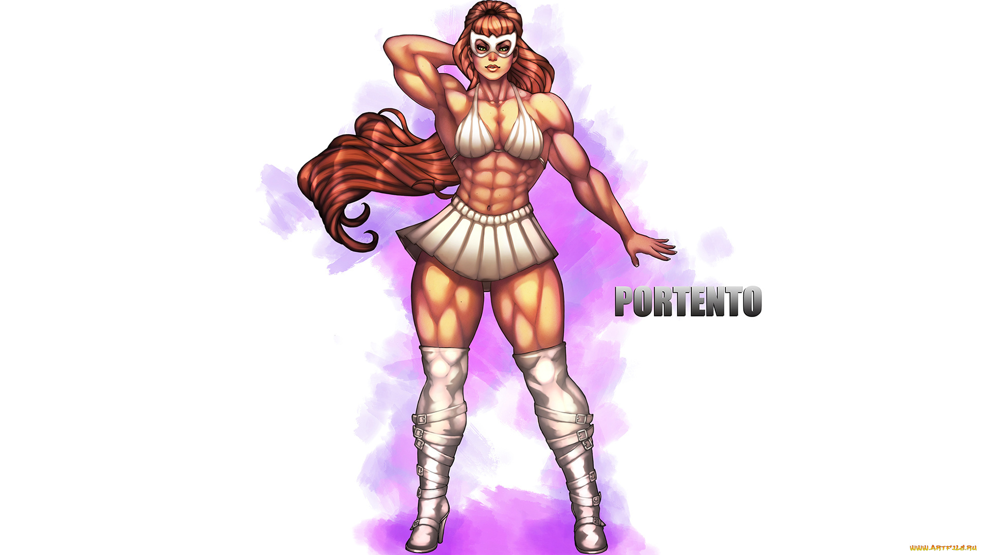 рисованное, комиксы, маска, фон, девушка