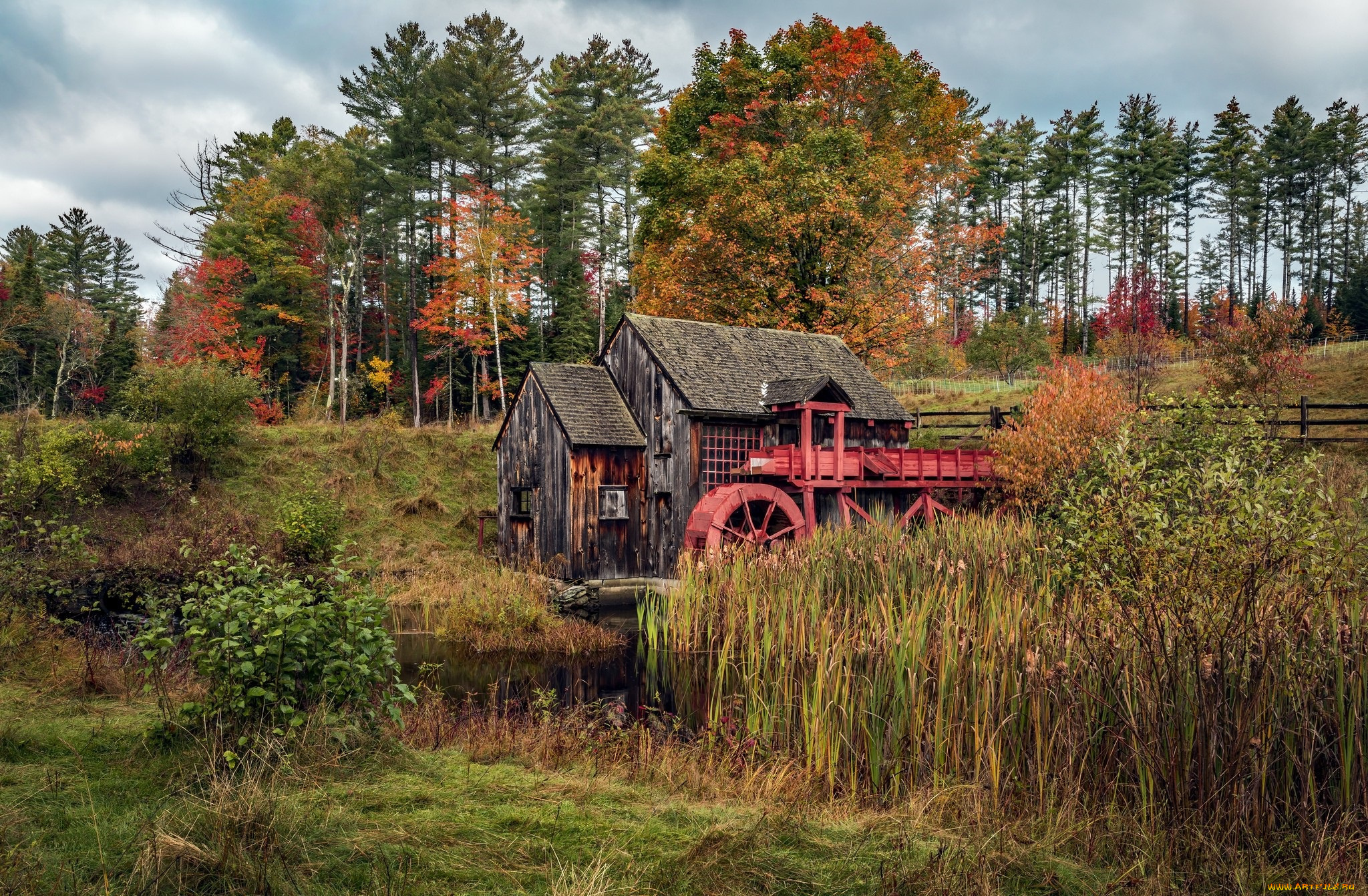 разное, мельницы, мельница, домик, природа, водяная