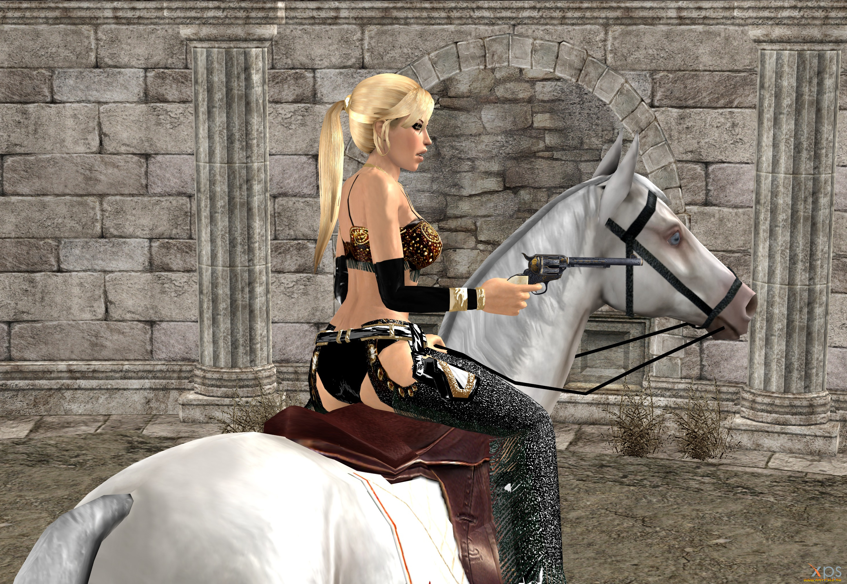 3д, графика, люди, и, животные, , people, and, animals, девушка, взгляд, фон, лошадь