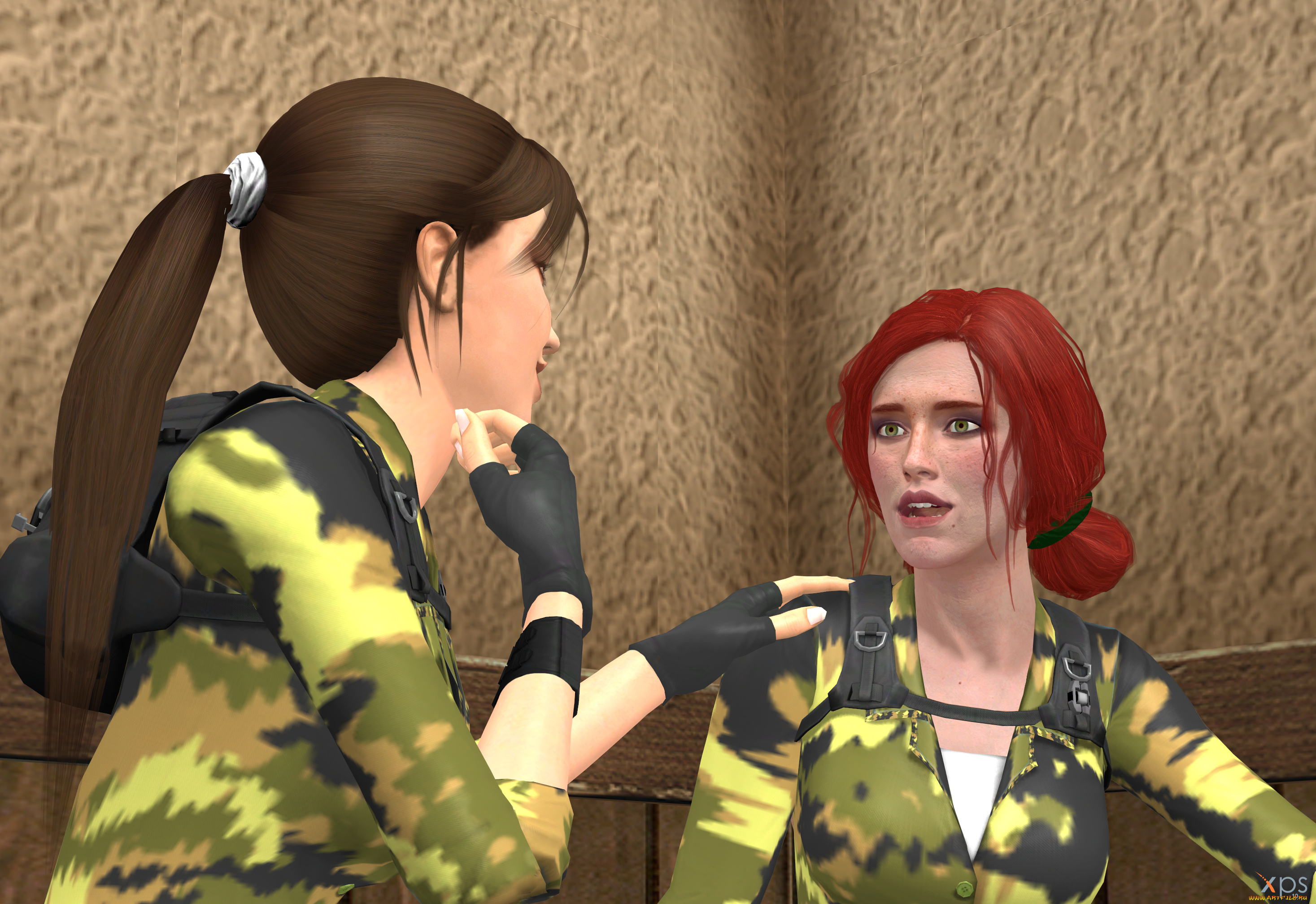 3д, графика, армия, , military, взгляд, девушки, фон, униформа