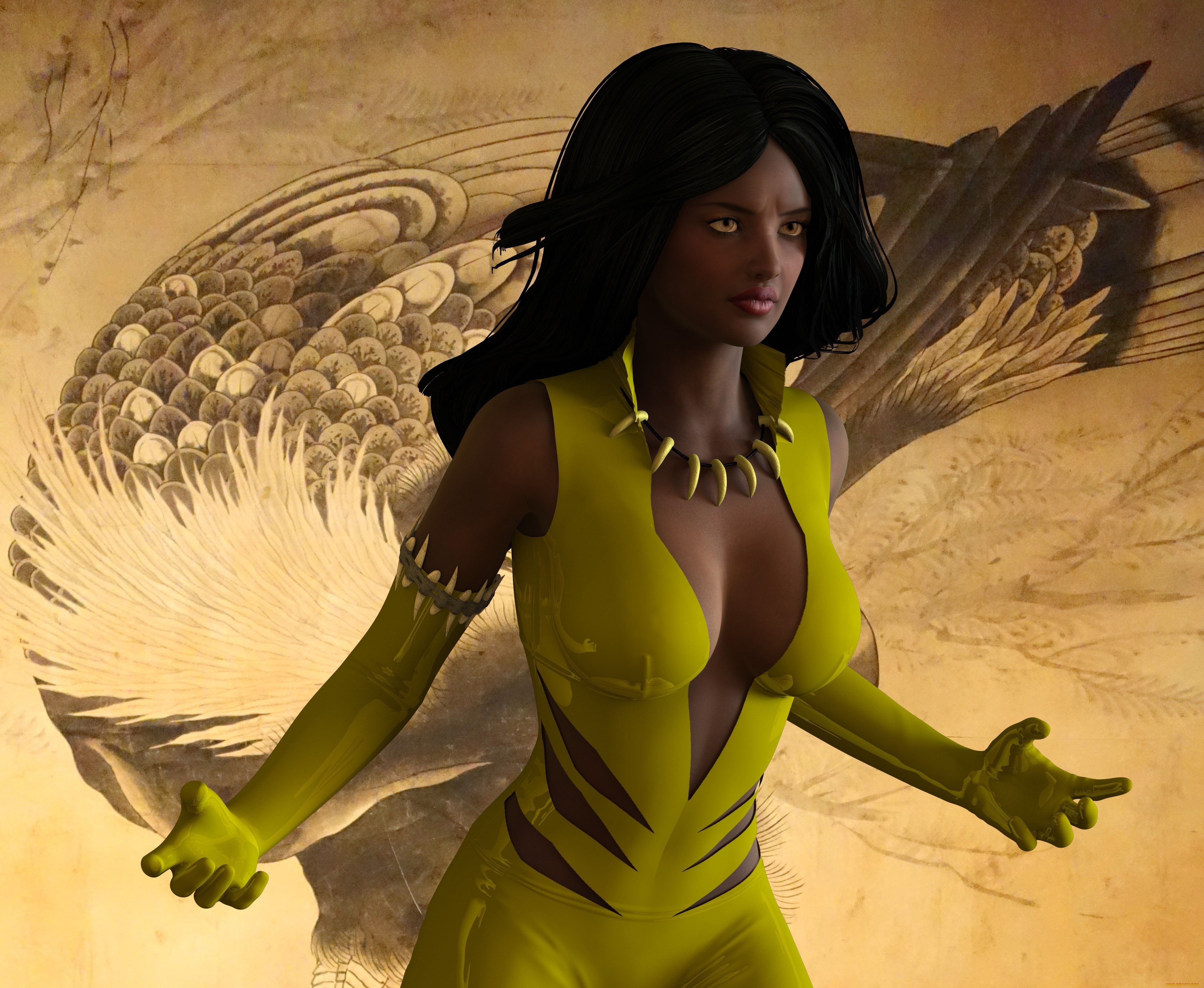 3д, графика, люди, , people, девушка, взгляд, фон