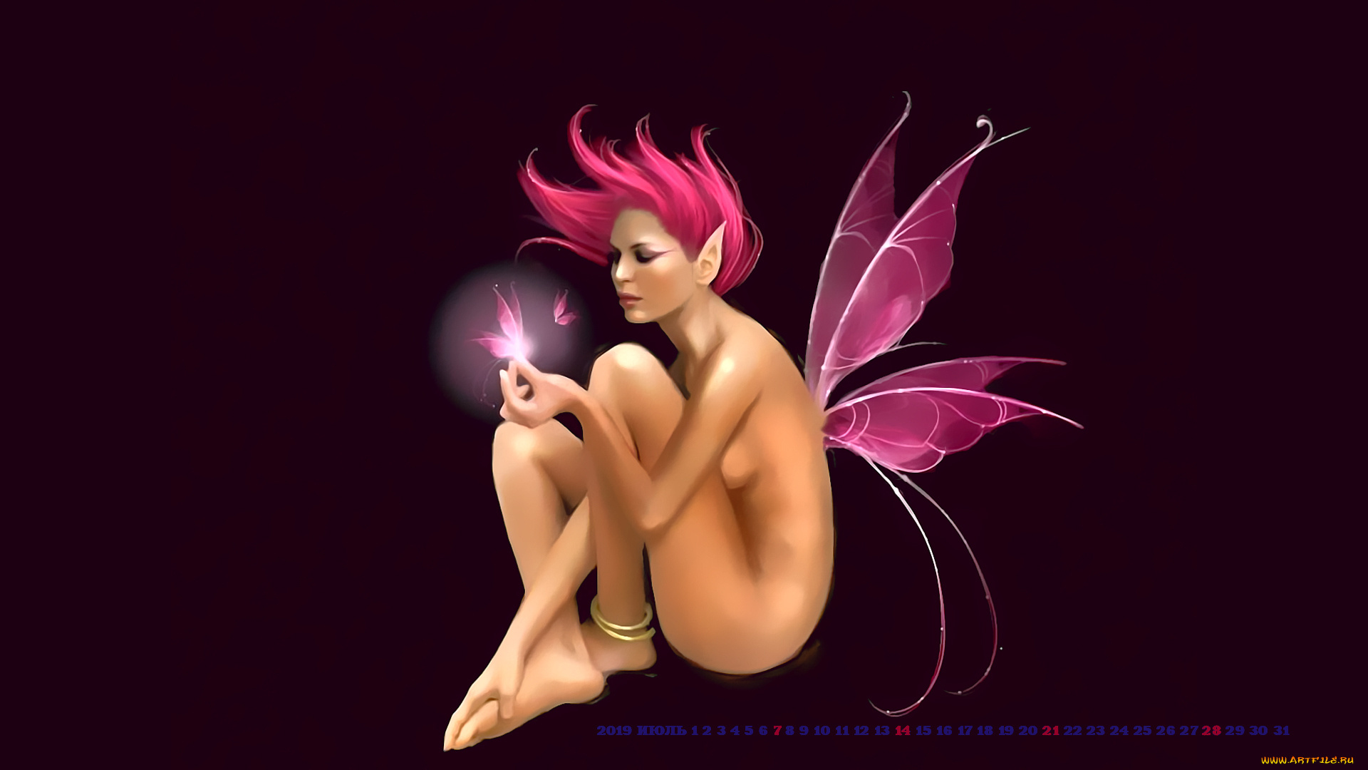 календари, фэнтези, 2019, сидеть, calendar, фея, крылья, девушка