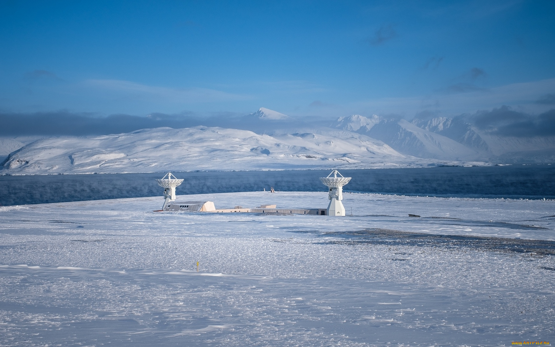 космос, разное, другое, небо, лёд, снег, антенна