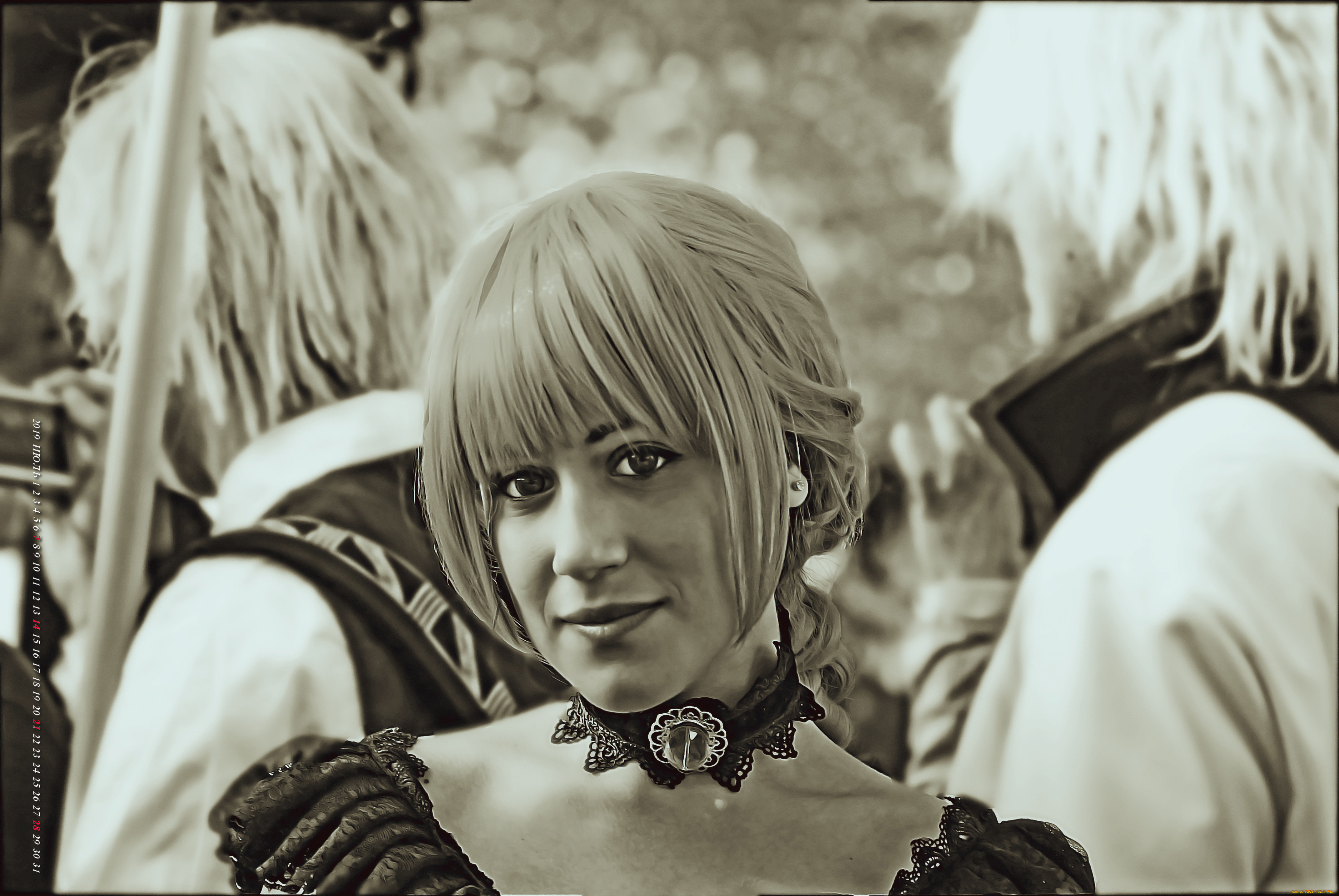 календари, компьютерный, дизайн, calendar, 2019, украшение, женщина, взгляд, лицо, девушка, копслей