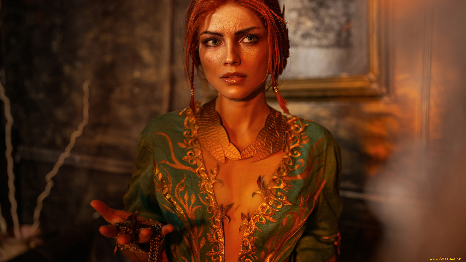 девушки, екатерина, семадени, трисс, меригольд, косплей, ожерелье, платье, кулон