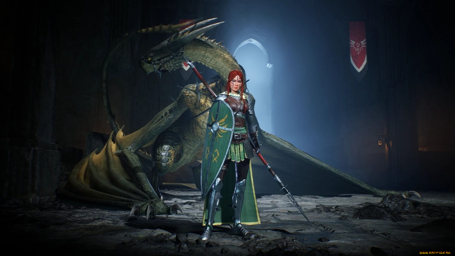 видео, игры, century, , age, of, ashes, девушка, дракон