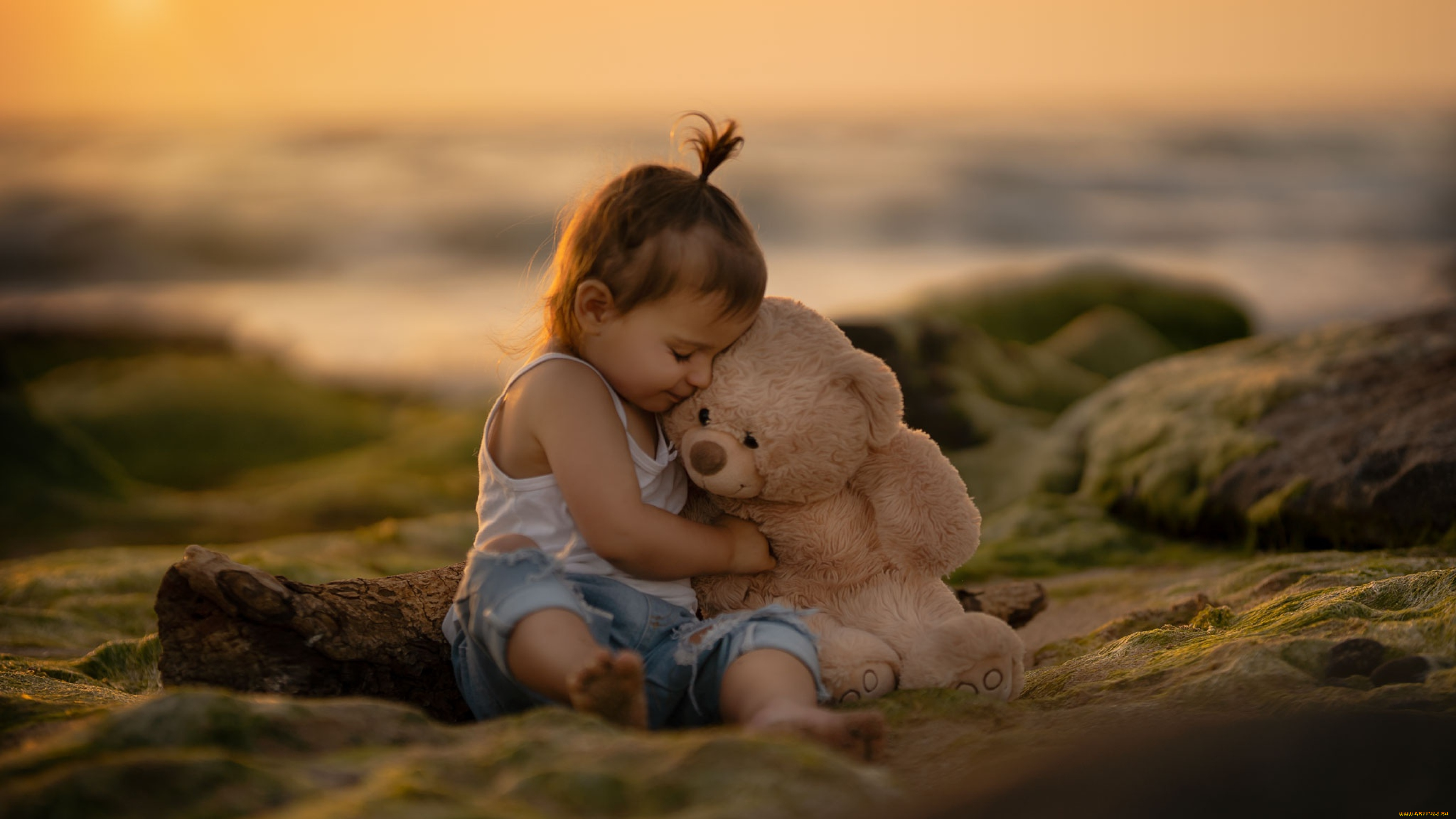 разное, дети, девочка, игрушка, мишка