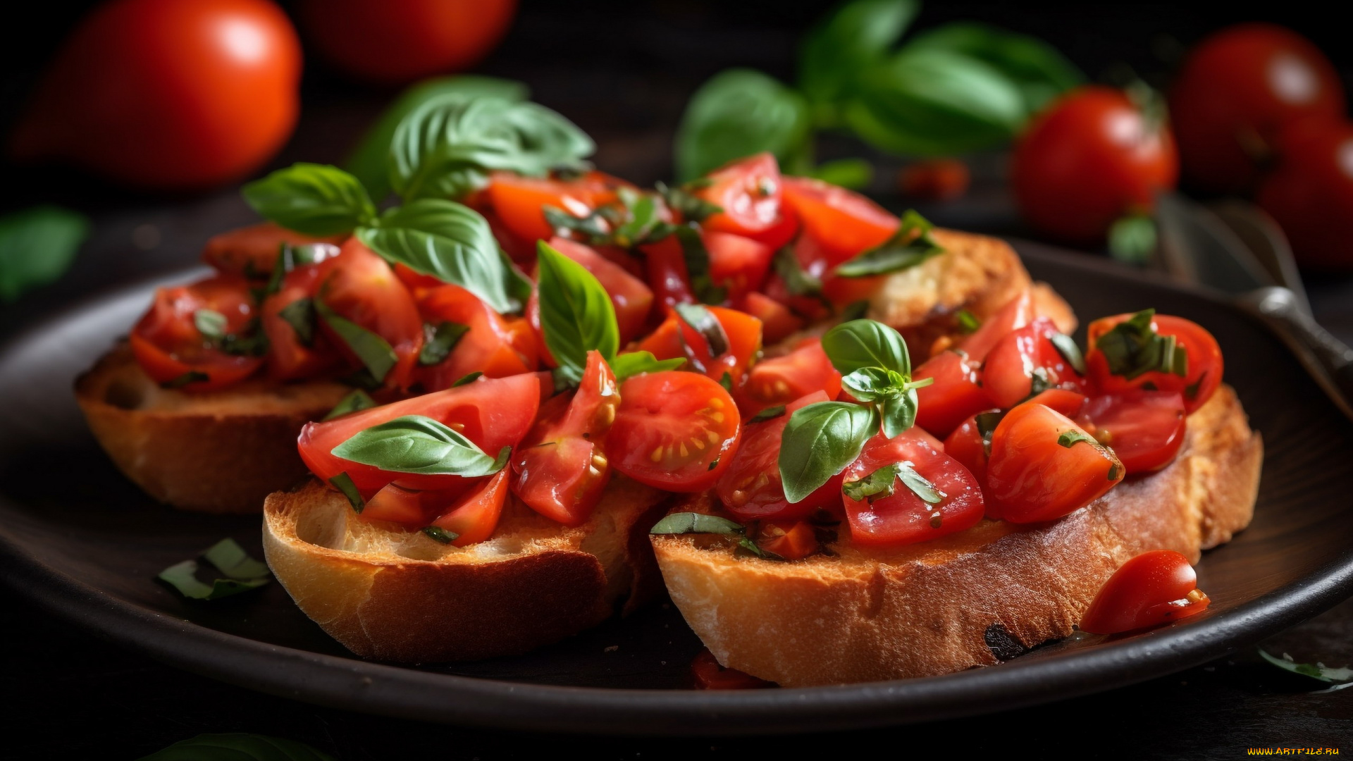 еда, бутерброды, , гамбургеры, , канапе, базилик, багет, помидоры