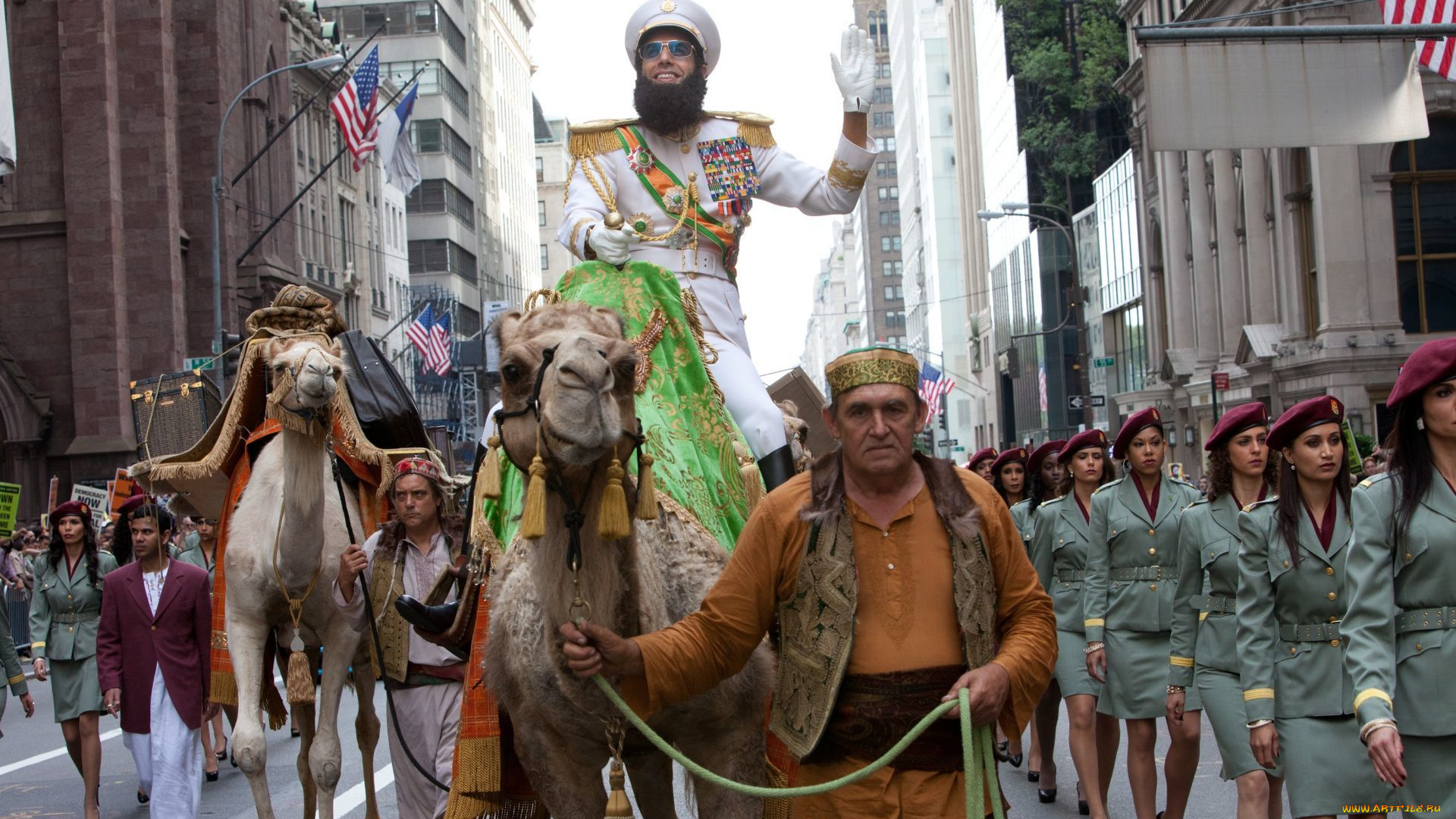 кино, фильмы, the, dictator, диктатор, люди, верблюды, улица, город