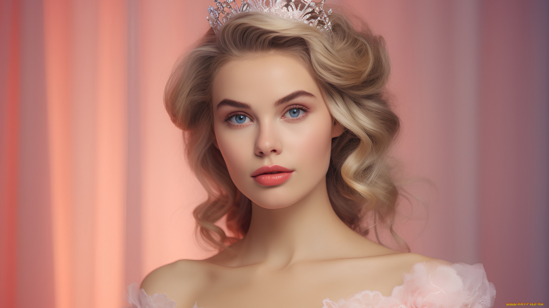 3д, графика, люди, , people, блондинка, девушка, тиара