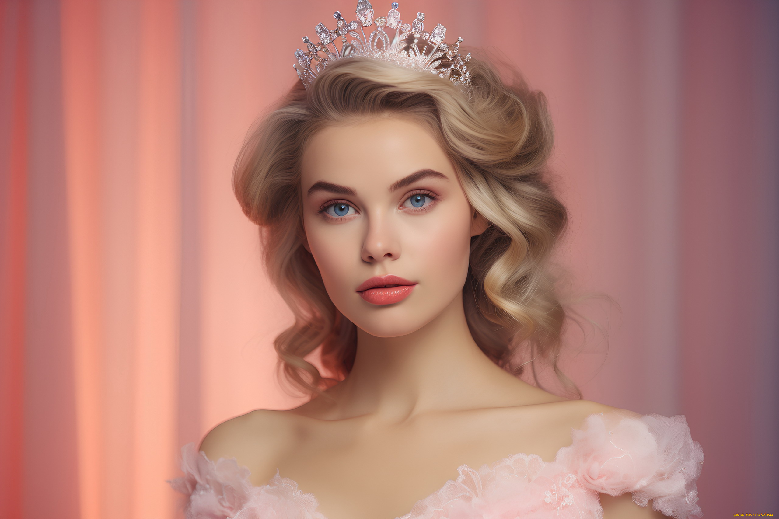 3д, графика, люди, , people, блондинка, девушка, тиара