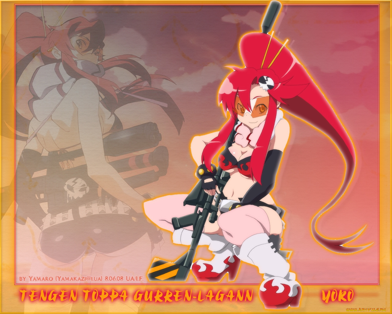 аниме, tengen, toppa, gurren, lagann, yoko, littner