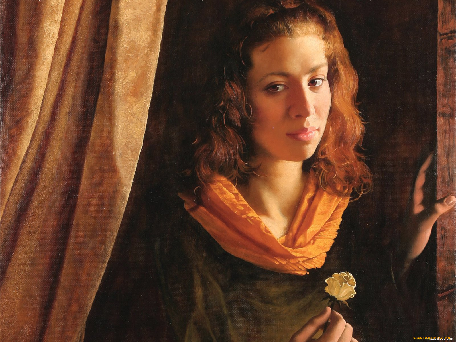 arsen, kurbanov, girl, with, small, flower, detail, рисованные, арсен, курбанов