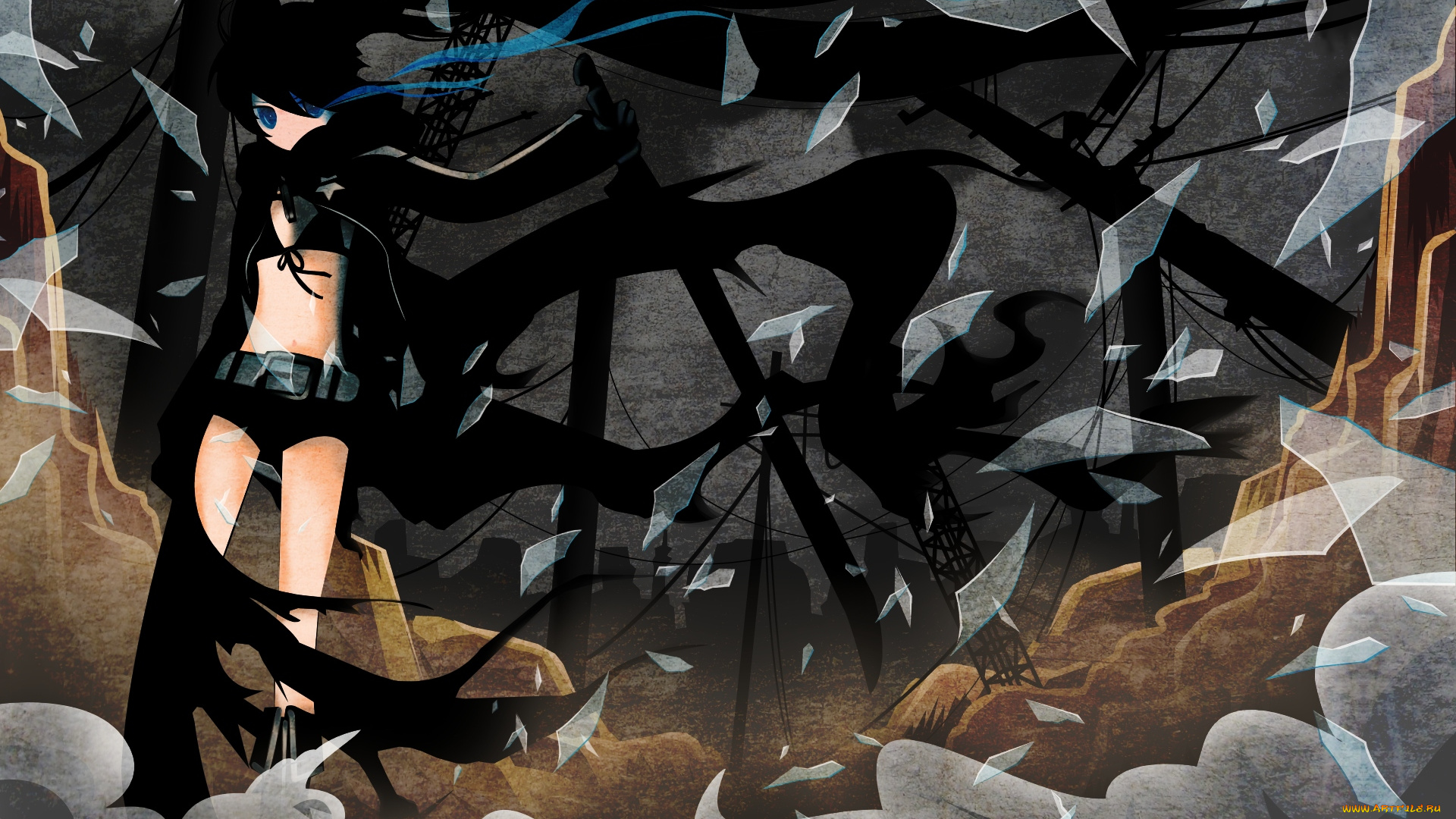 black, rock, shooter, аниме