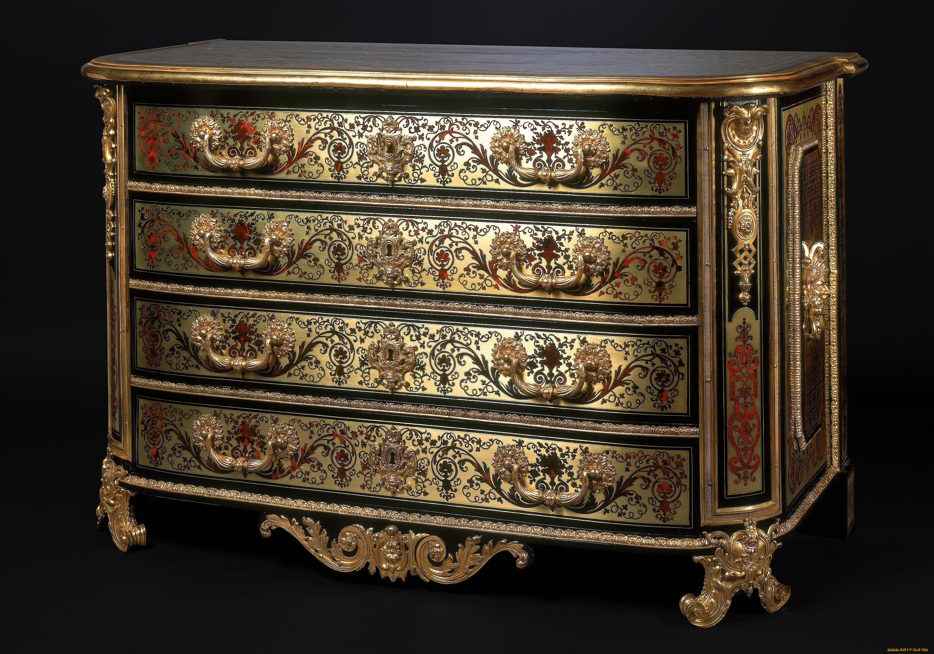 комод, xviii, века, интерьер, мебель, позолота, роспись, ящики