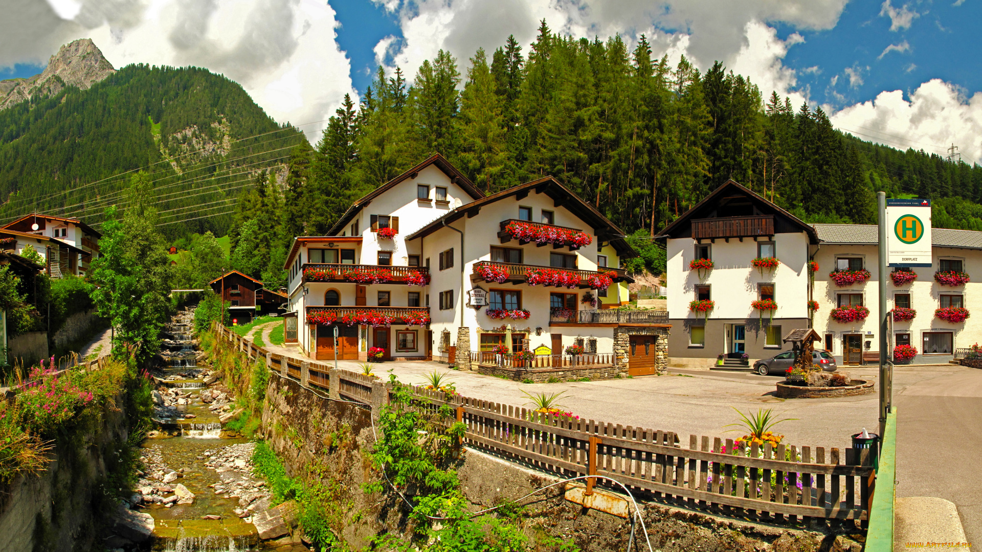 австрия, тироль, флирш, города, улицы, площади, набережные