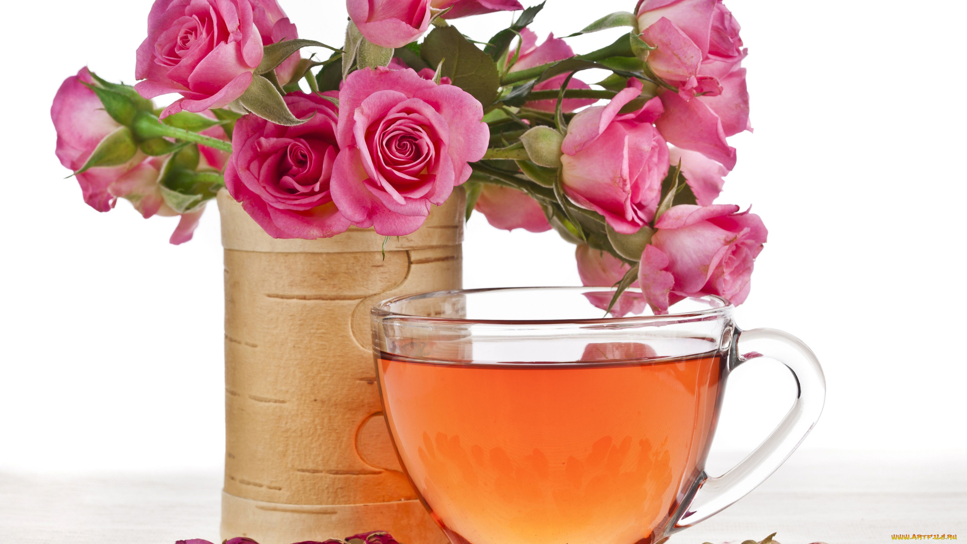 еда, напитки, Чай, чашка, бутоны, розы, чай