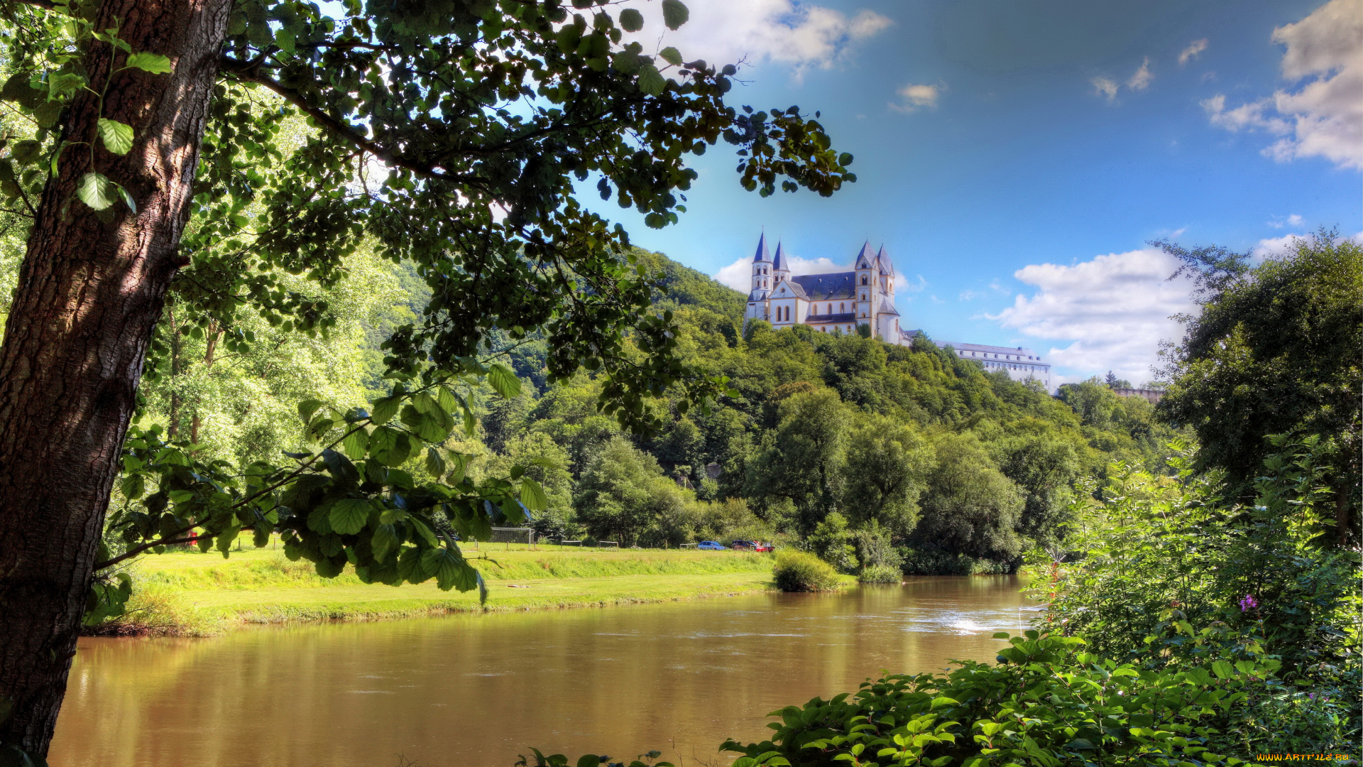 германия, обернхоф, природа, реки, озера, берег, река