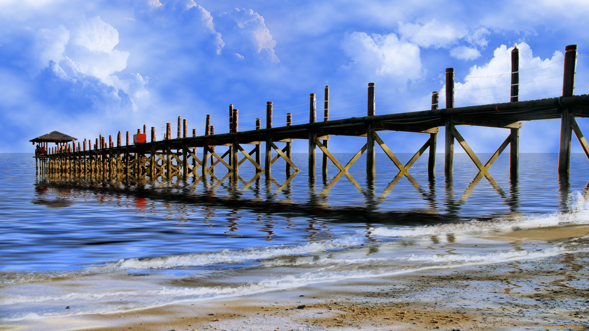 oceanview, pier, природа, побережье, пляж, мостки, море