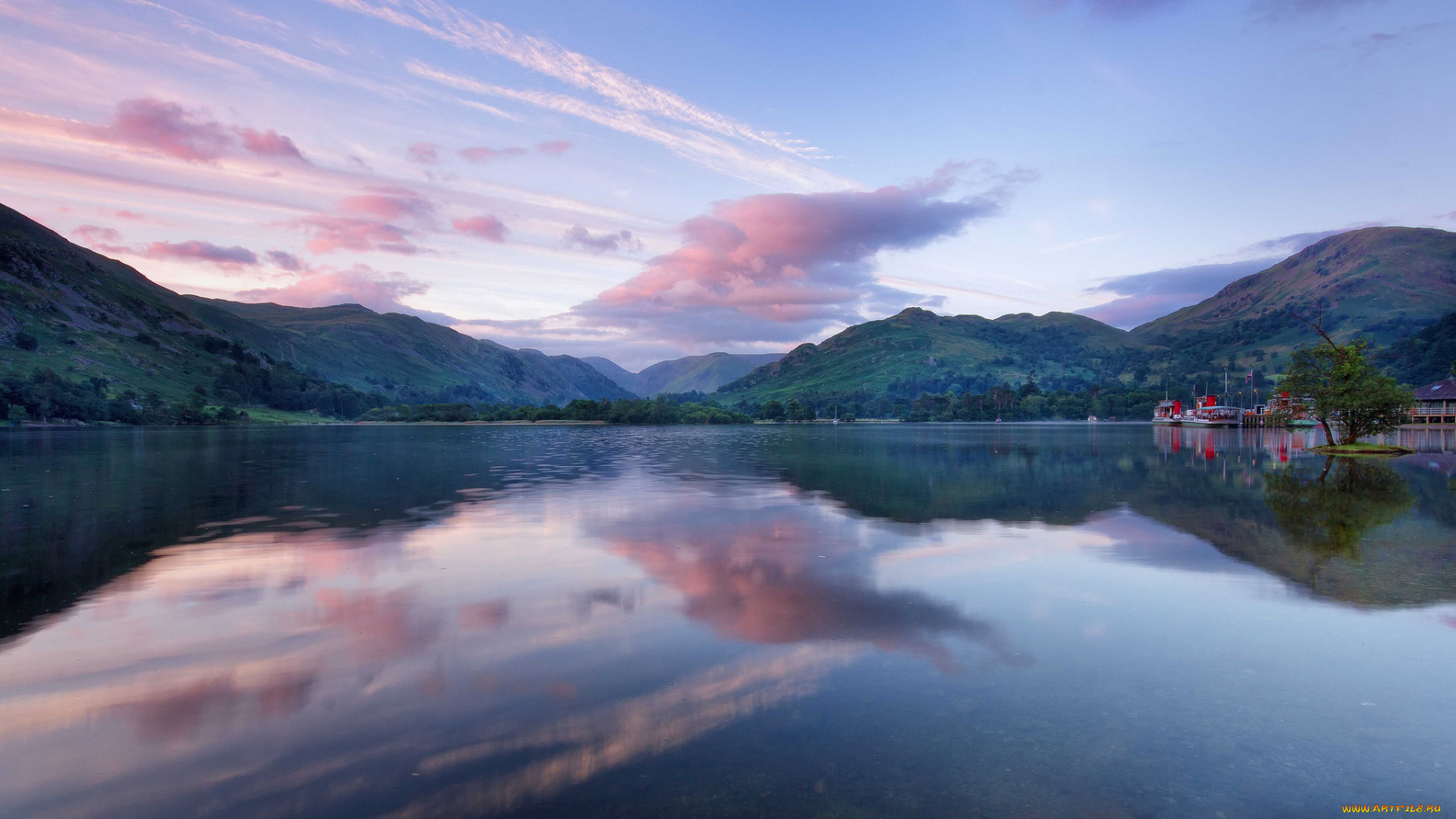 природа, реки, озера, лодки, облака, озеро, отражения, небо