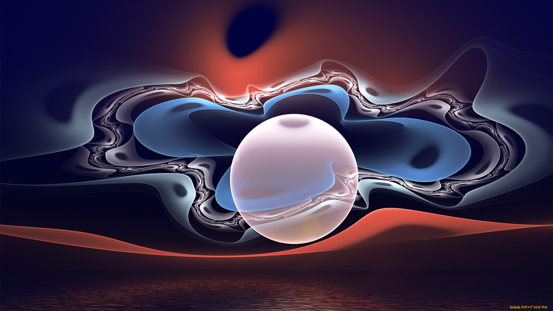 strange, places, 3д, графика, fractal, фракталы, узор, планета, море