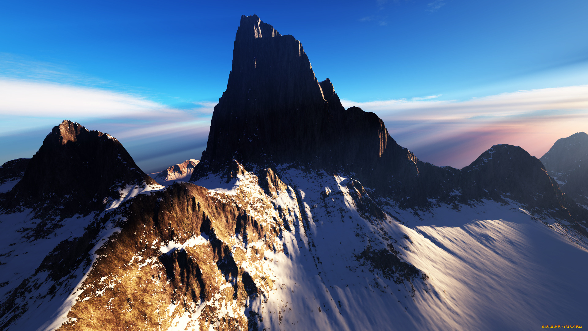 the, summit, природа, горы, скалы, снега