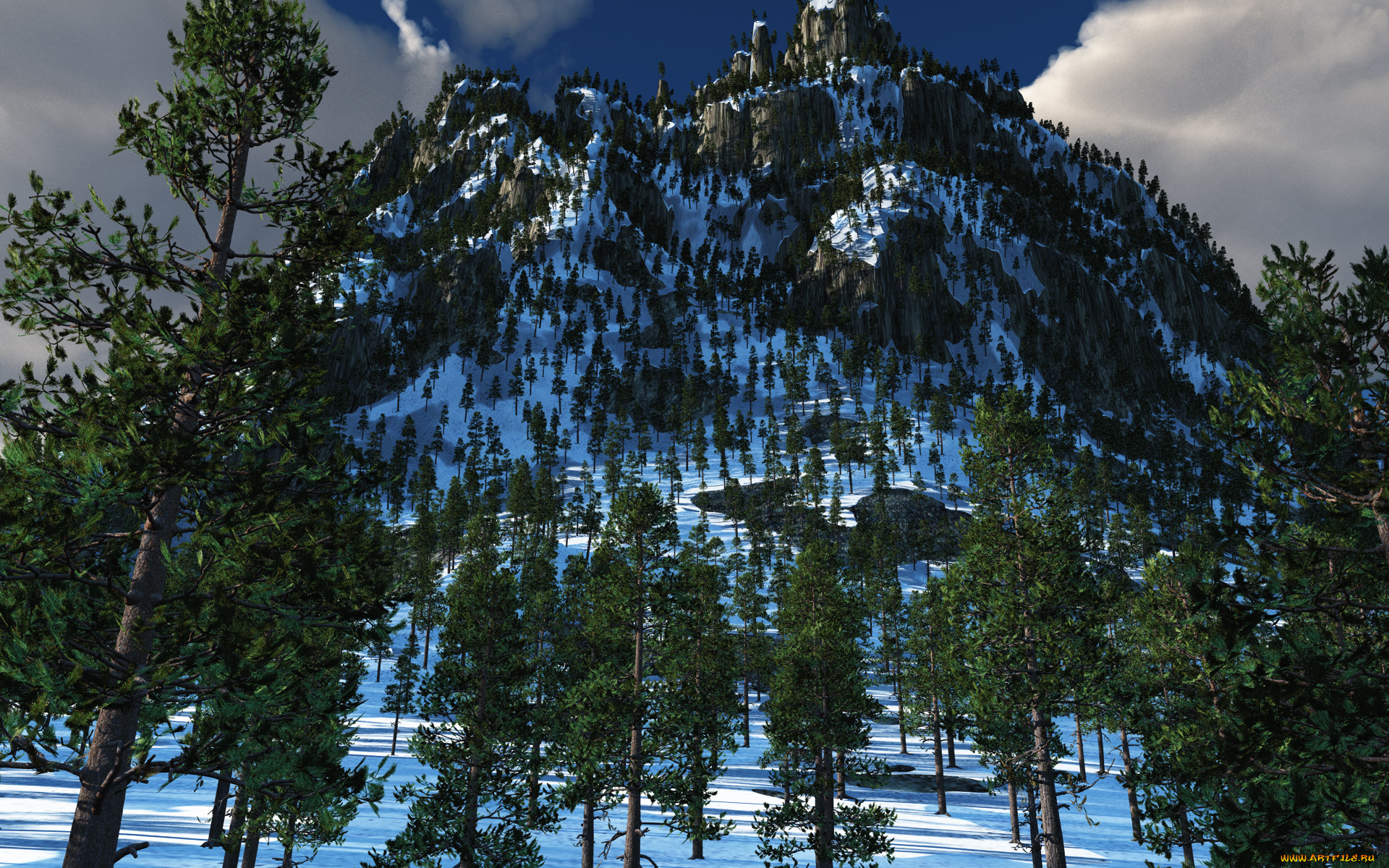 break, time, природа, горы, снега, лес