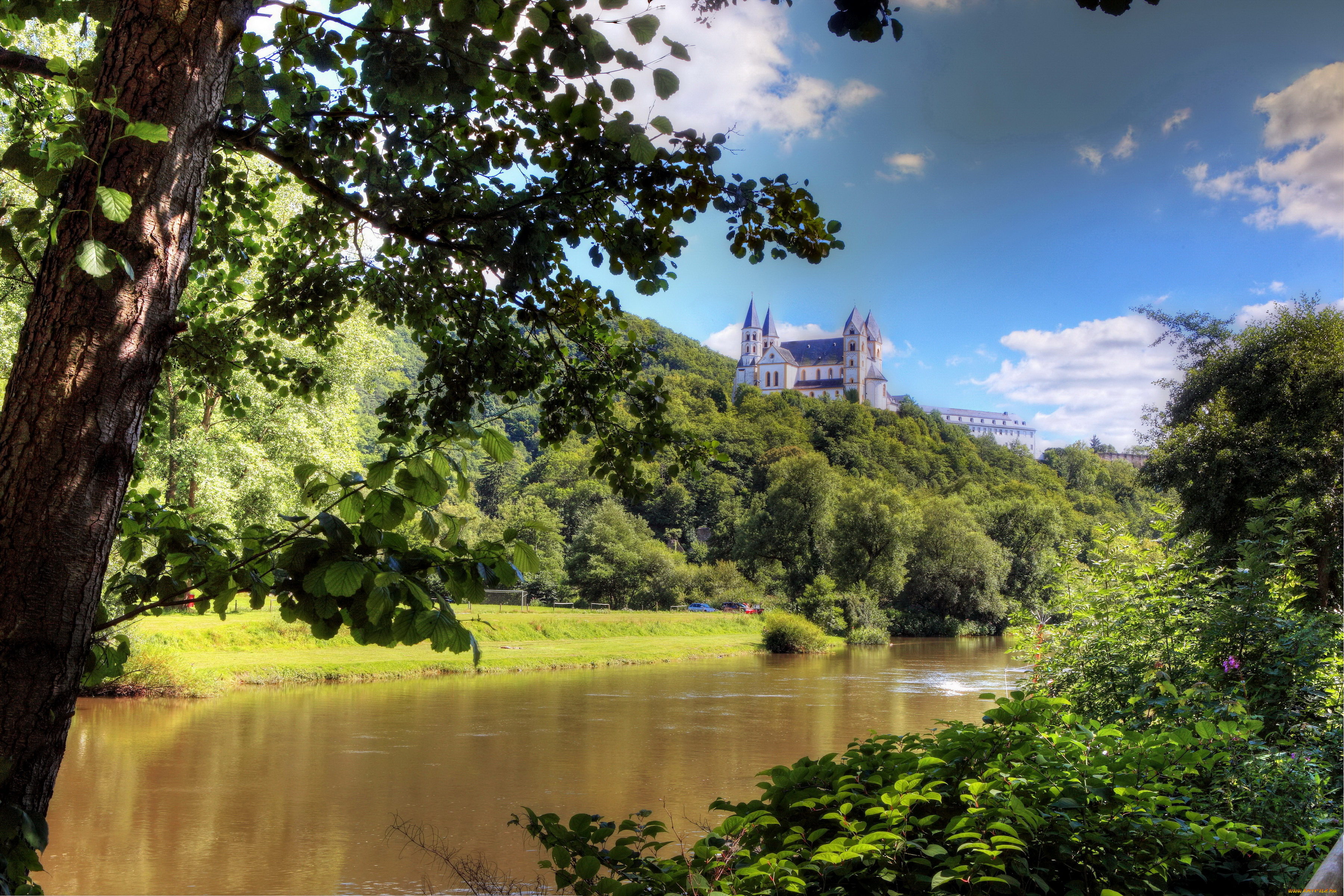 германия, обернхоф, природа, реки, озера, берег, река