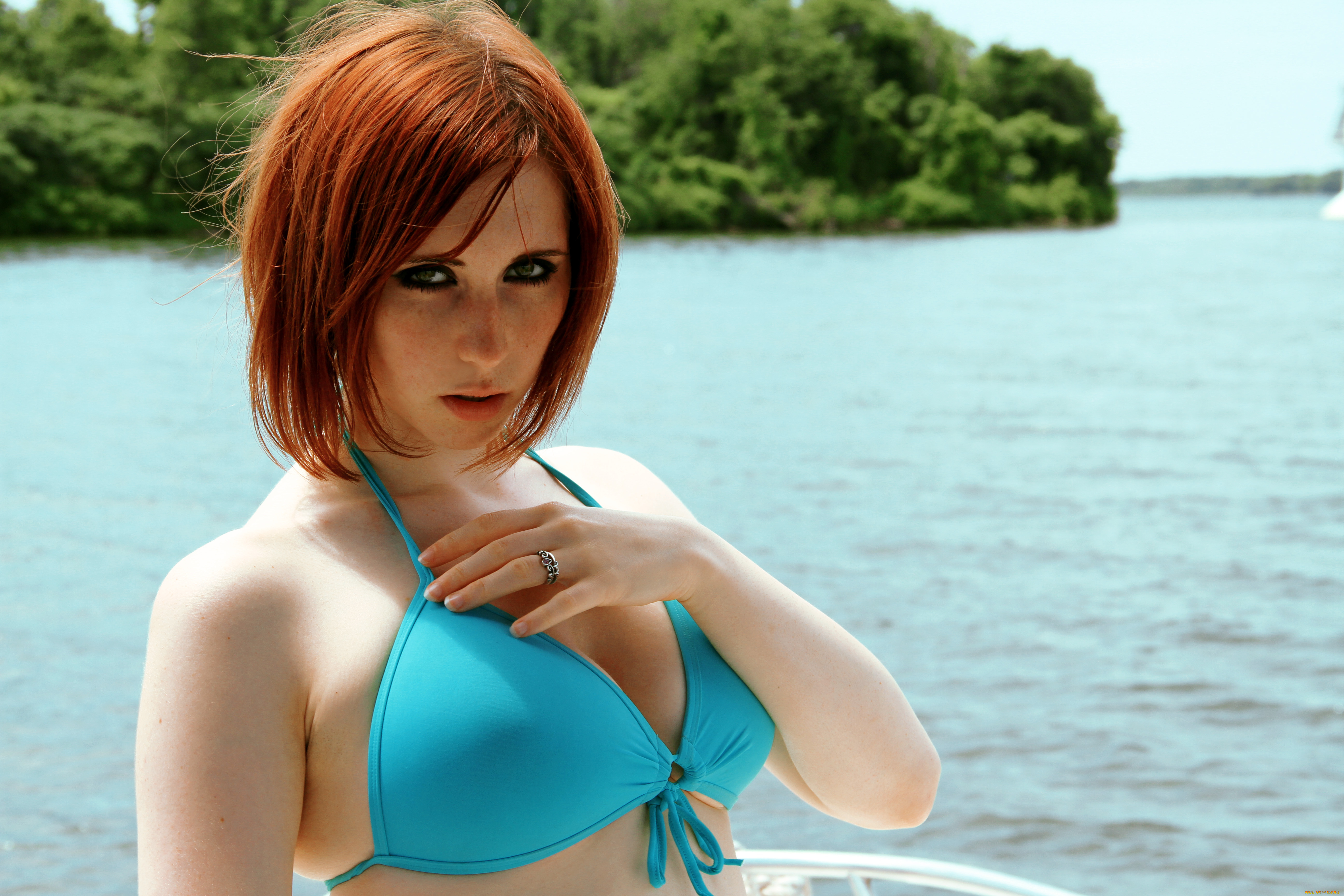 Stephanie, van, Rijn, девушки, , , , рыжая, взгляд, купальник