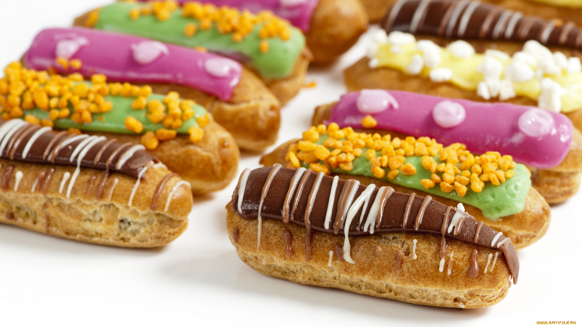 еда, пирожные, , кексы, , печенье, глазурь, эклеры