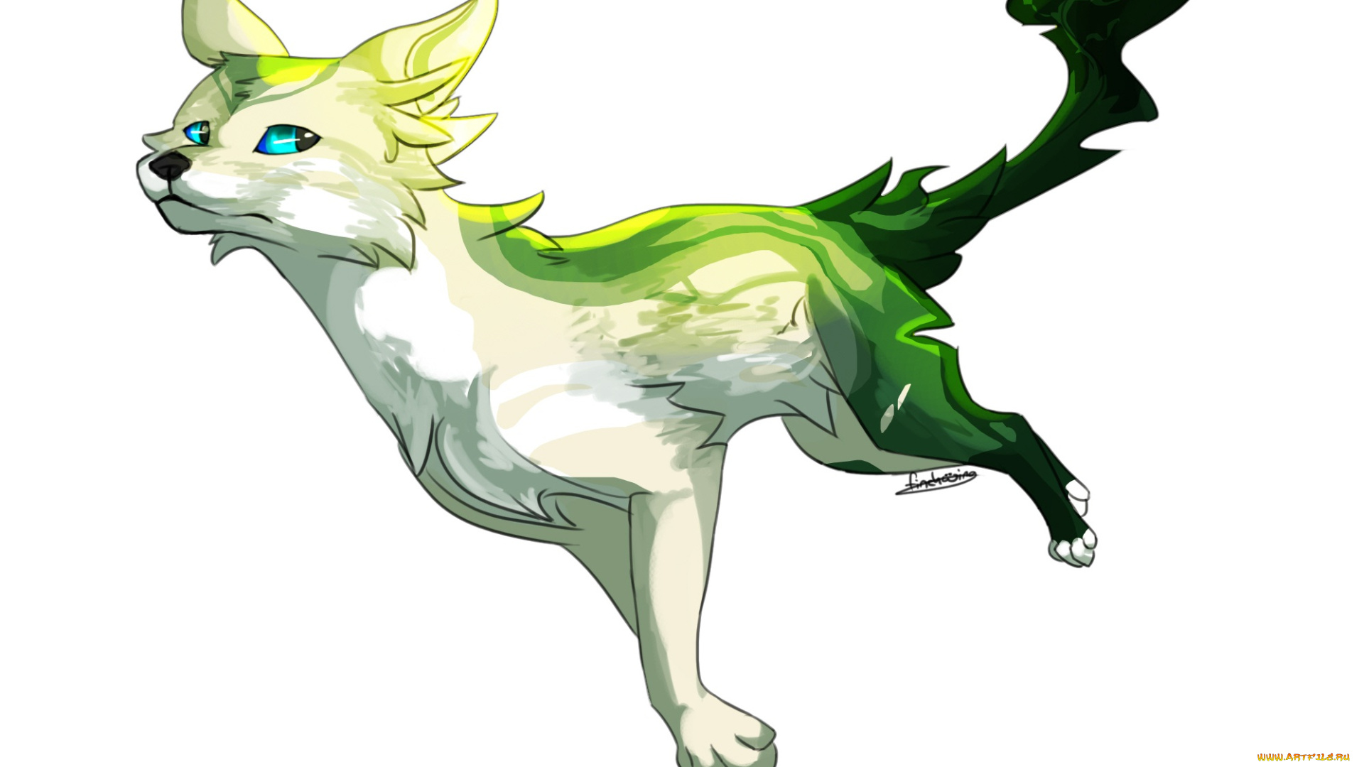 рисованные, животные, , сказочные, , мифические, животное, белый, фон