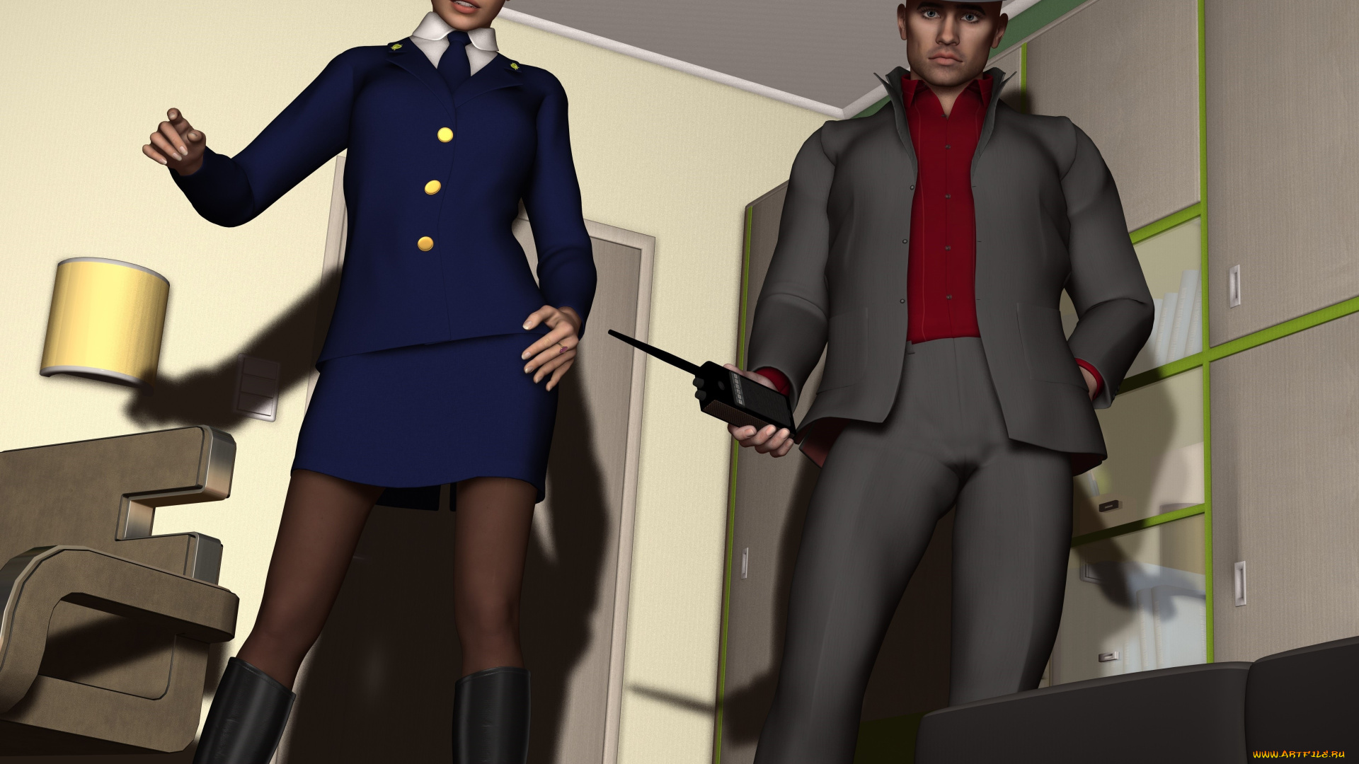 she-wolf, 3д, графика, фантазия, , fantasy, девушка, мужчина