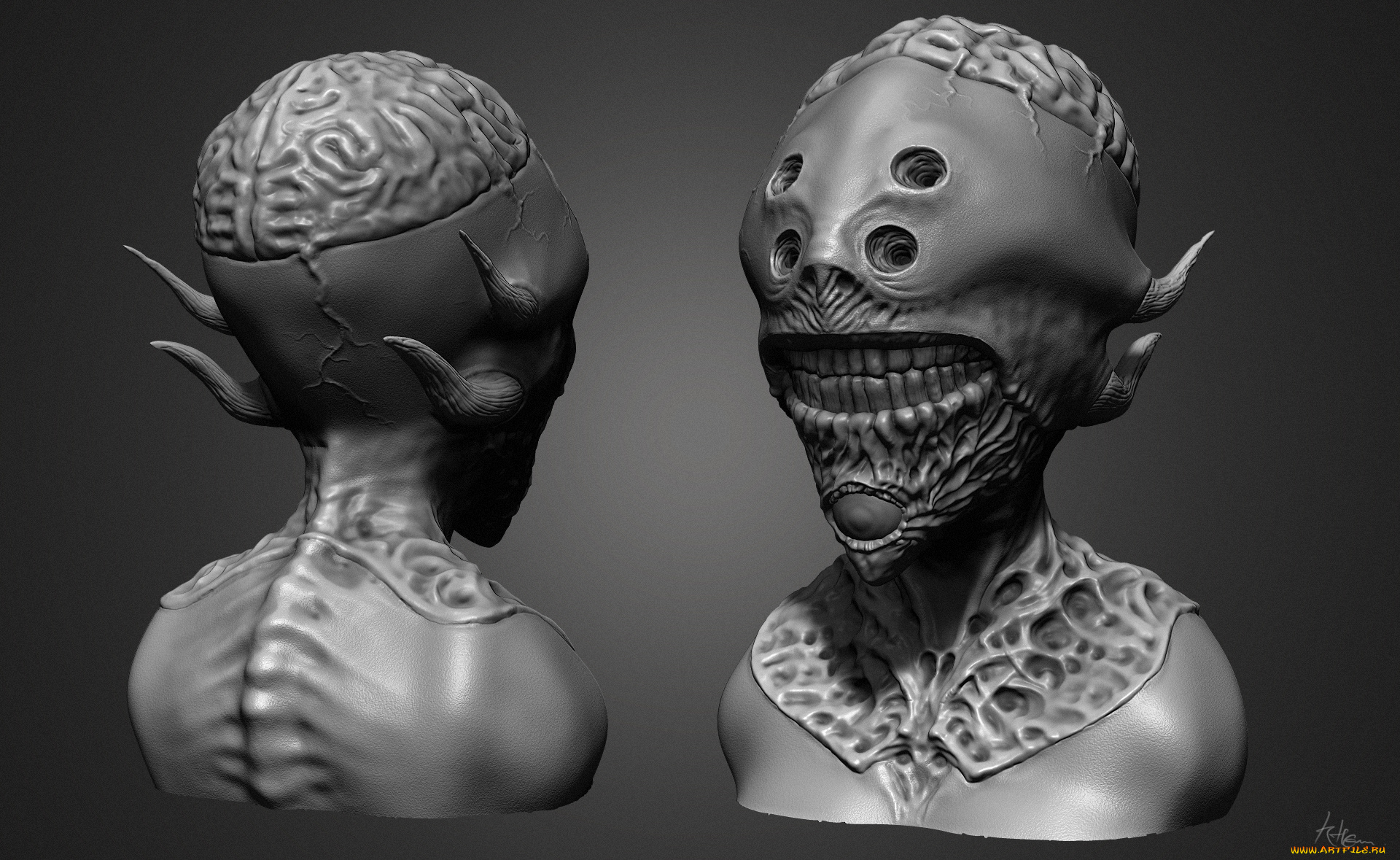 3д, графика, _science, fiction, скульптуры