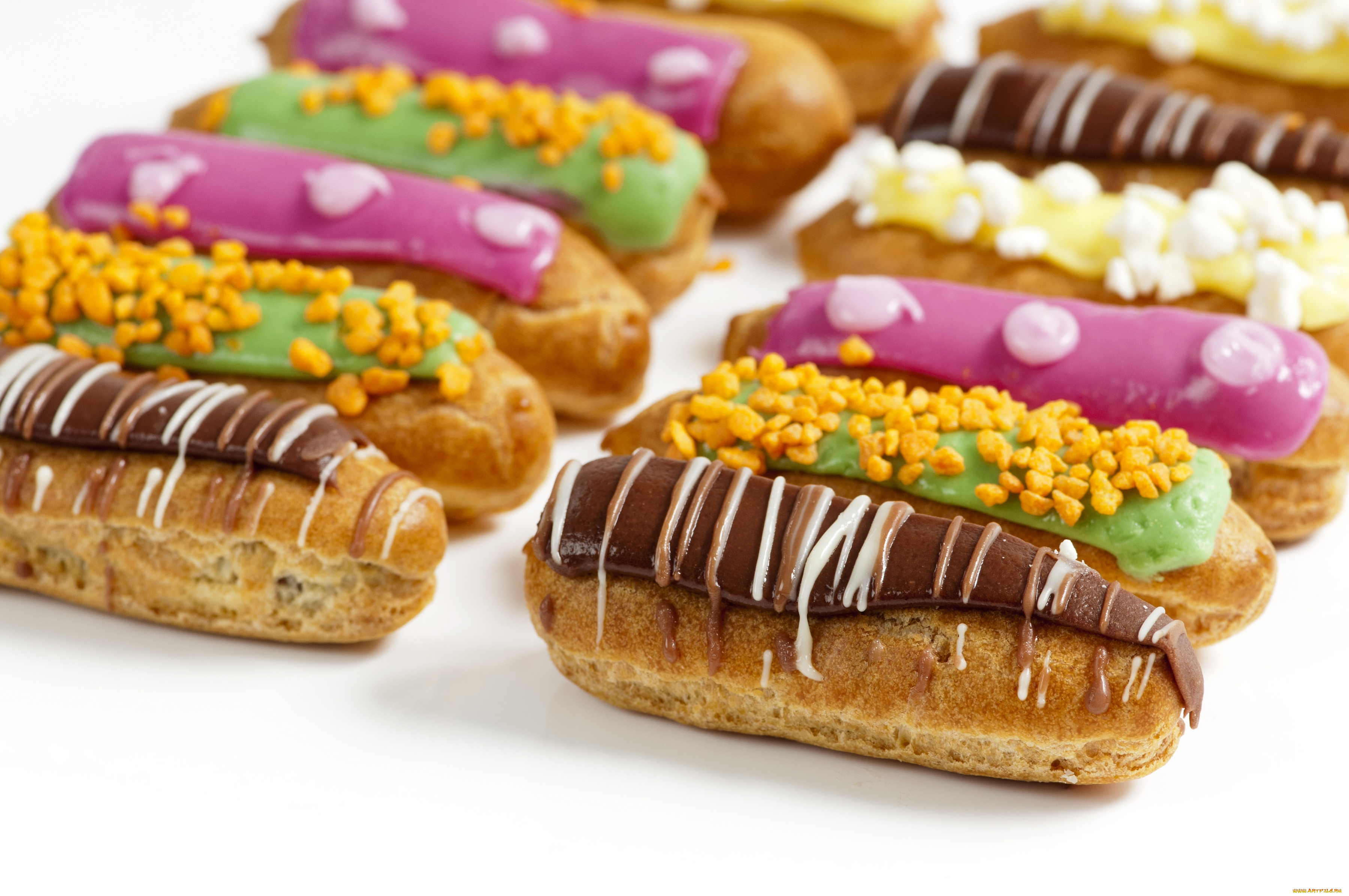 еда, пирожные, , кексы, , печенье, глазурь, эклеры