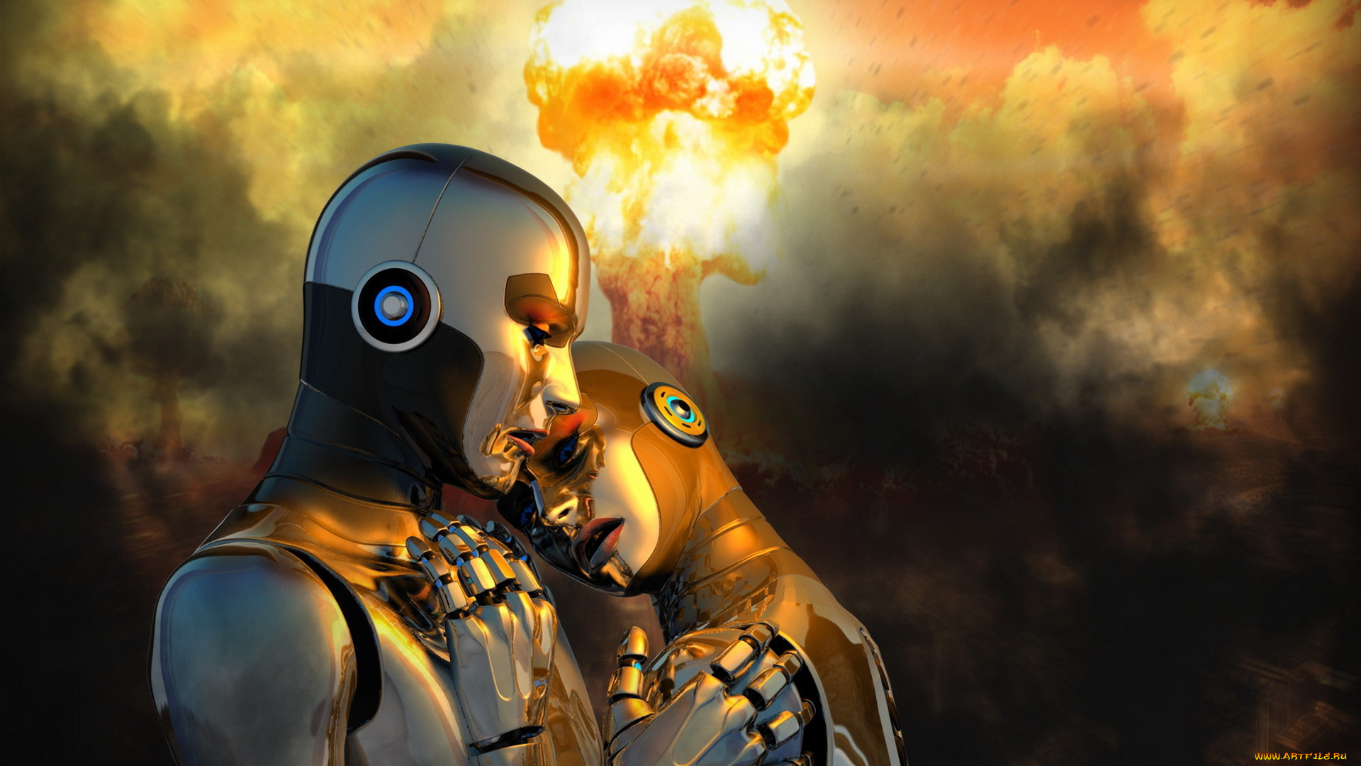 фэнтези, роботы, , киборги, , механизмы, фон, война