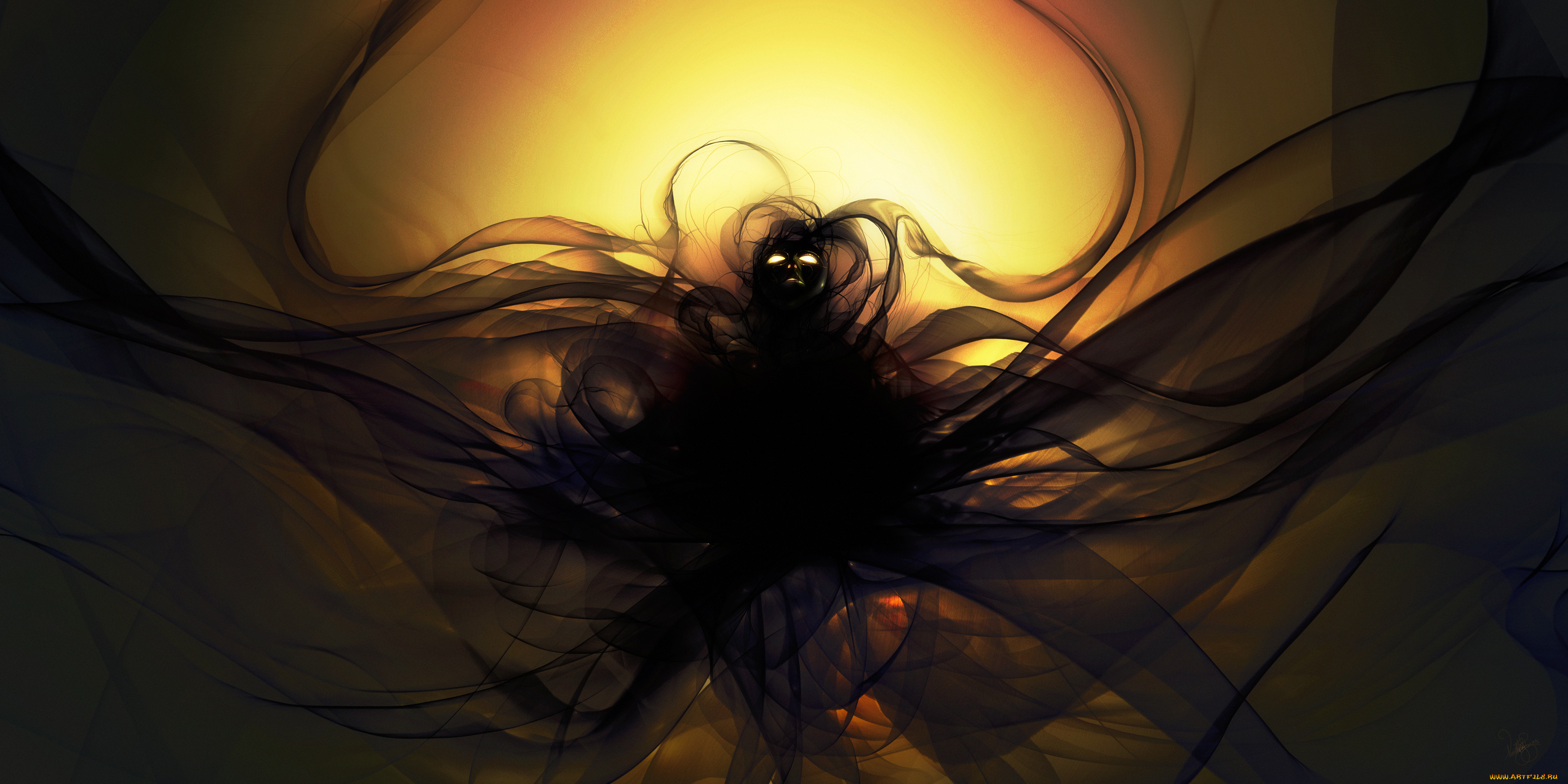 фэнтези, нежить, neville, dsouza, арт, человек, субстанция, глаза, фигура