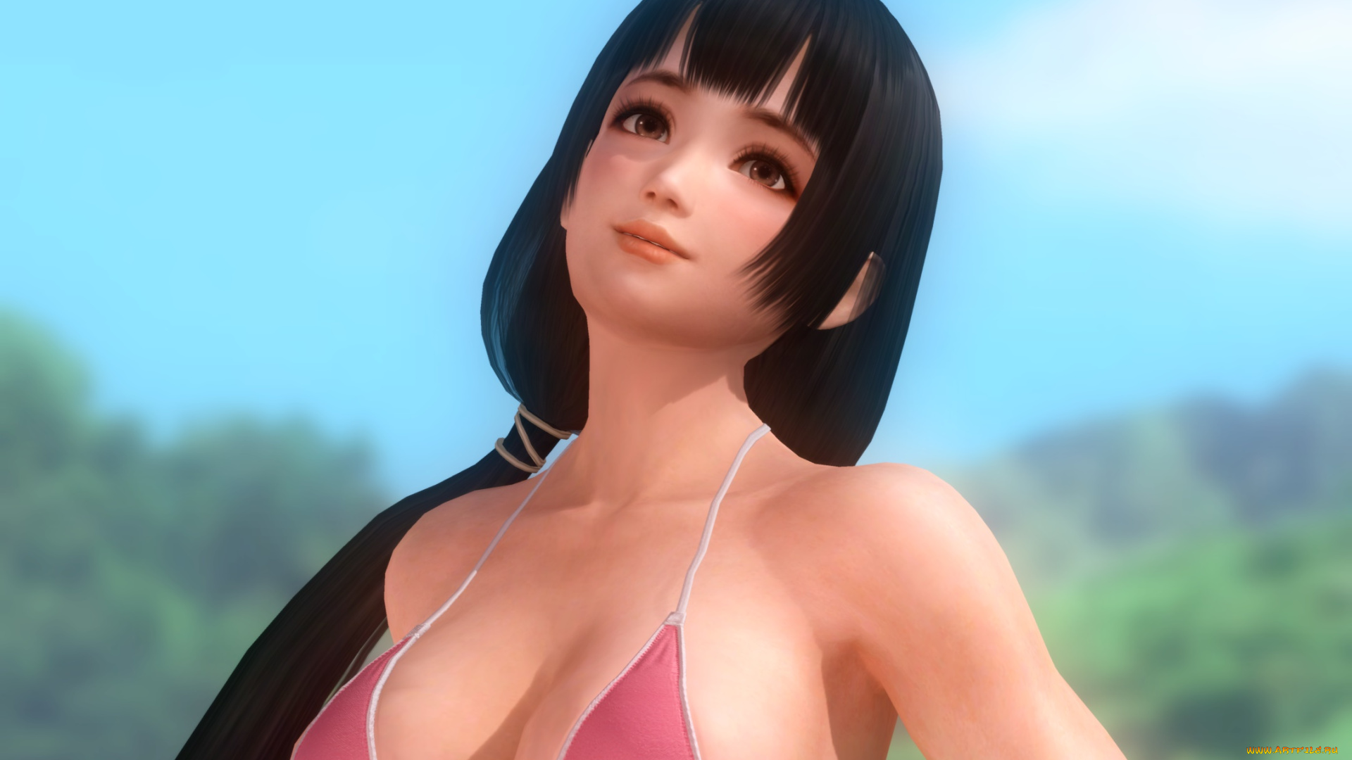 3д, графика, аниме, , anime, девушка, взгляд, фон