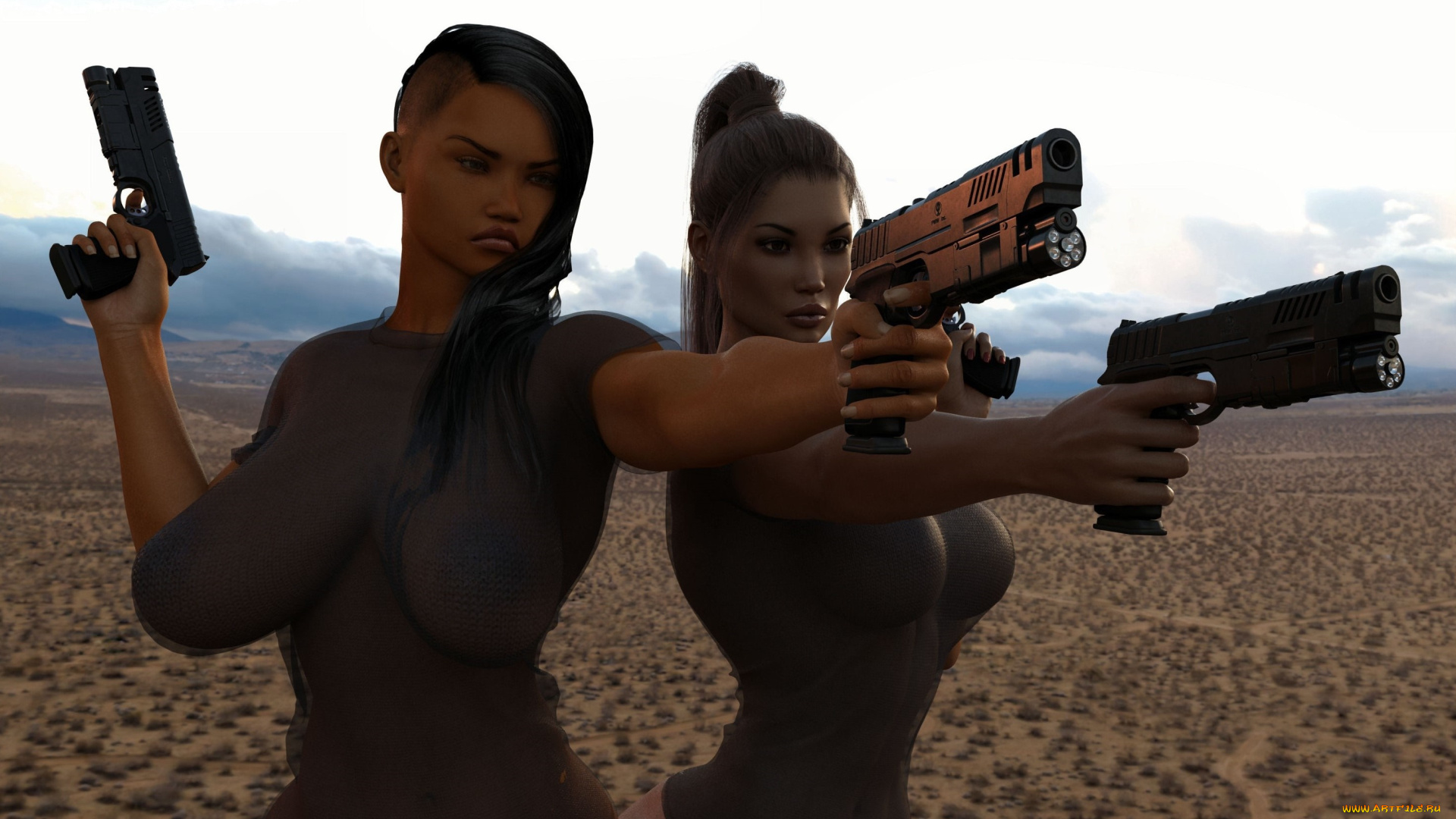 3д, графика, фантазия, , fantasy, девушки, взгляд, фон, оружие