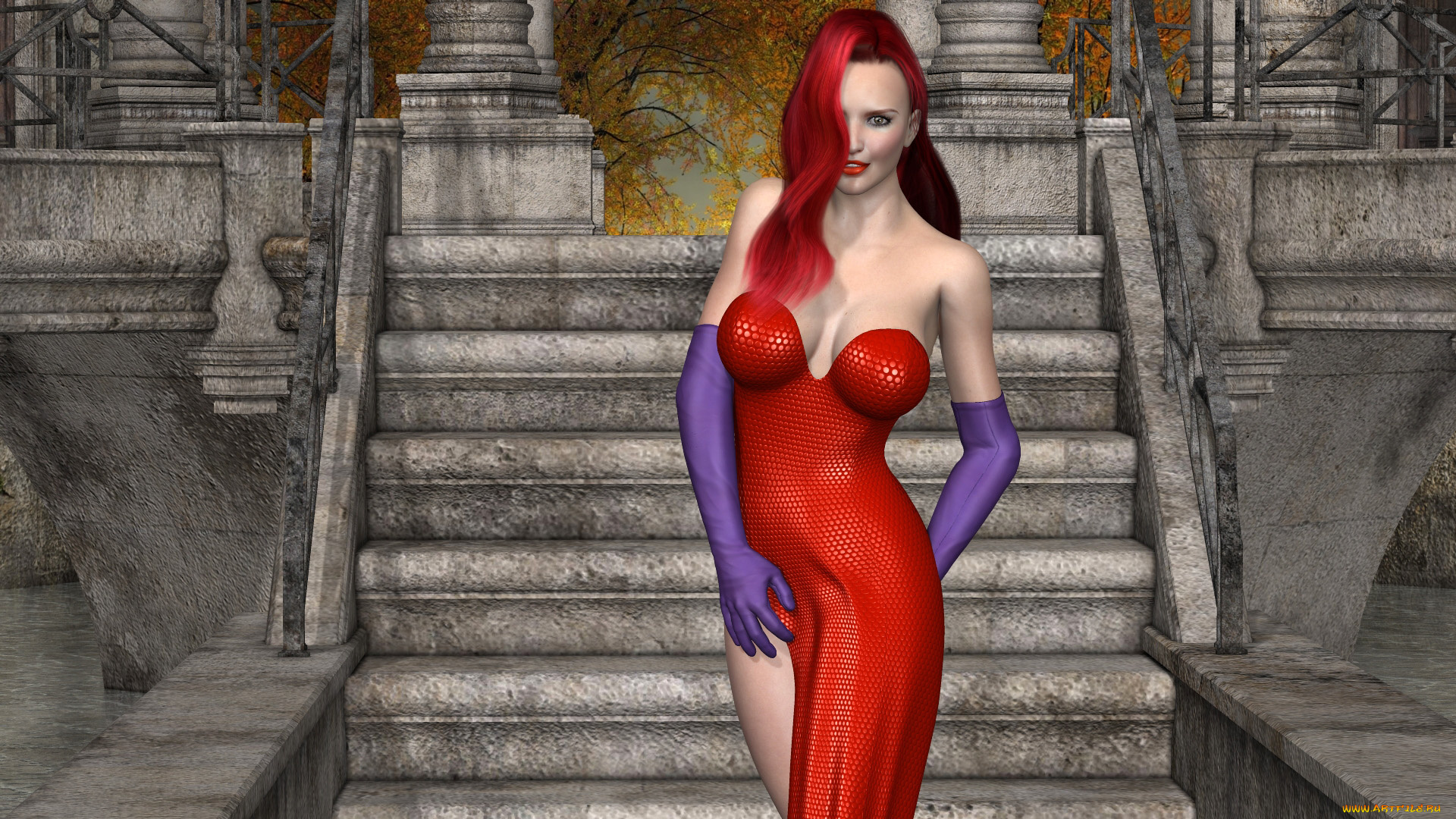 3д, графика, люди, , people, девушка, взгляд, фон