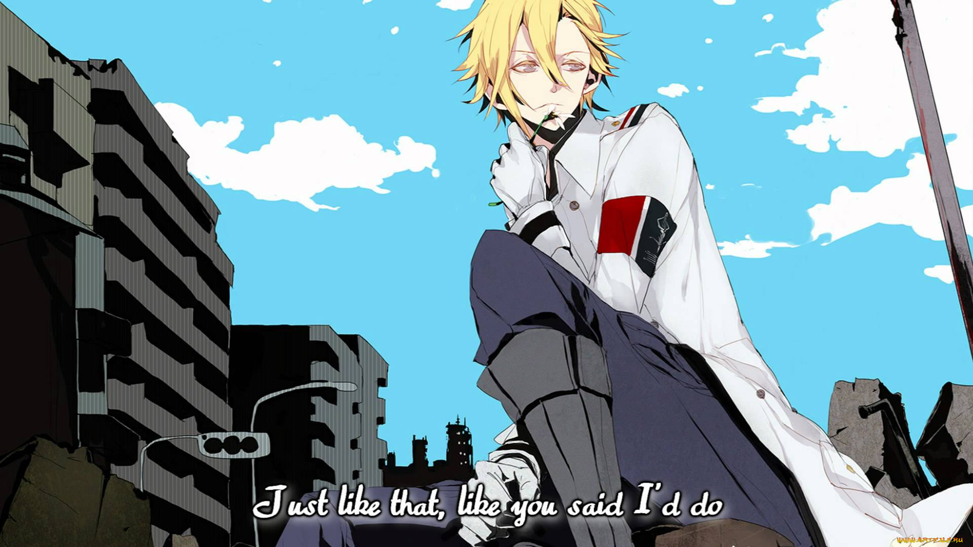 аниме, guilty, crown, парень