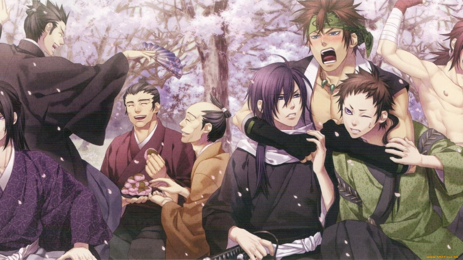 аниме, hakuoki, парни, самураи