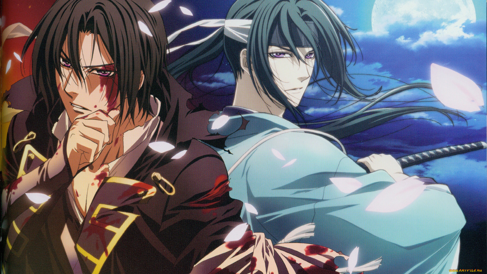 аниме, hakuoki, парни, самураи