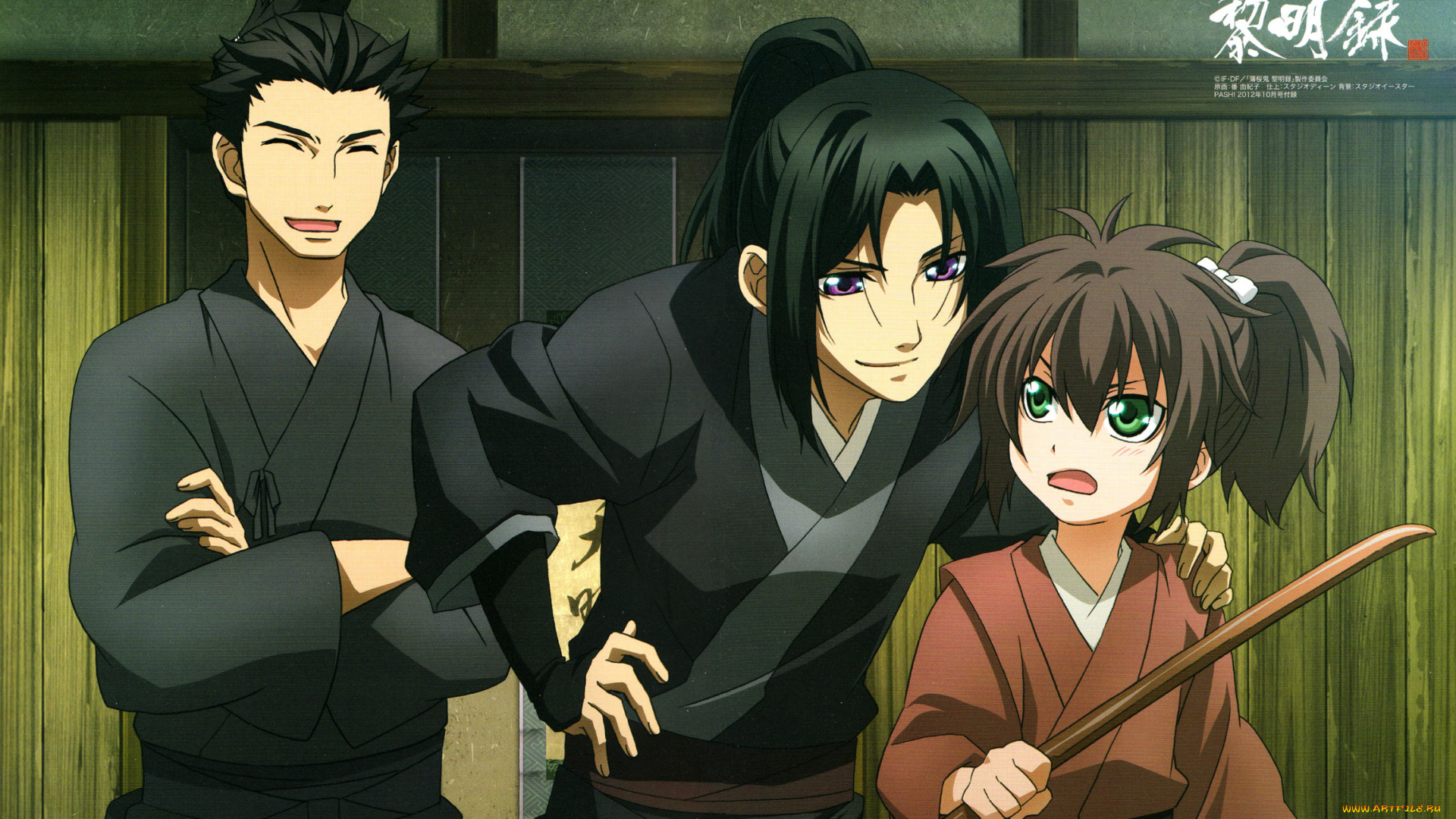 аниме, hakuoki, парни, самураи, девушка