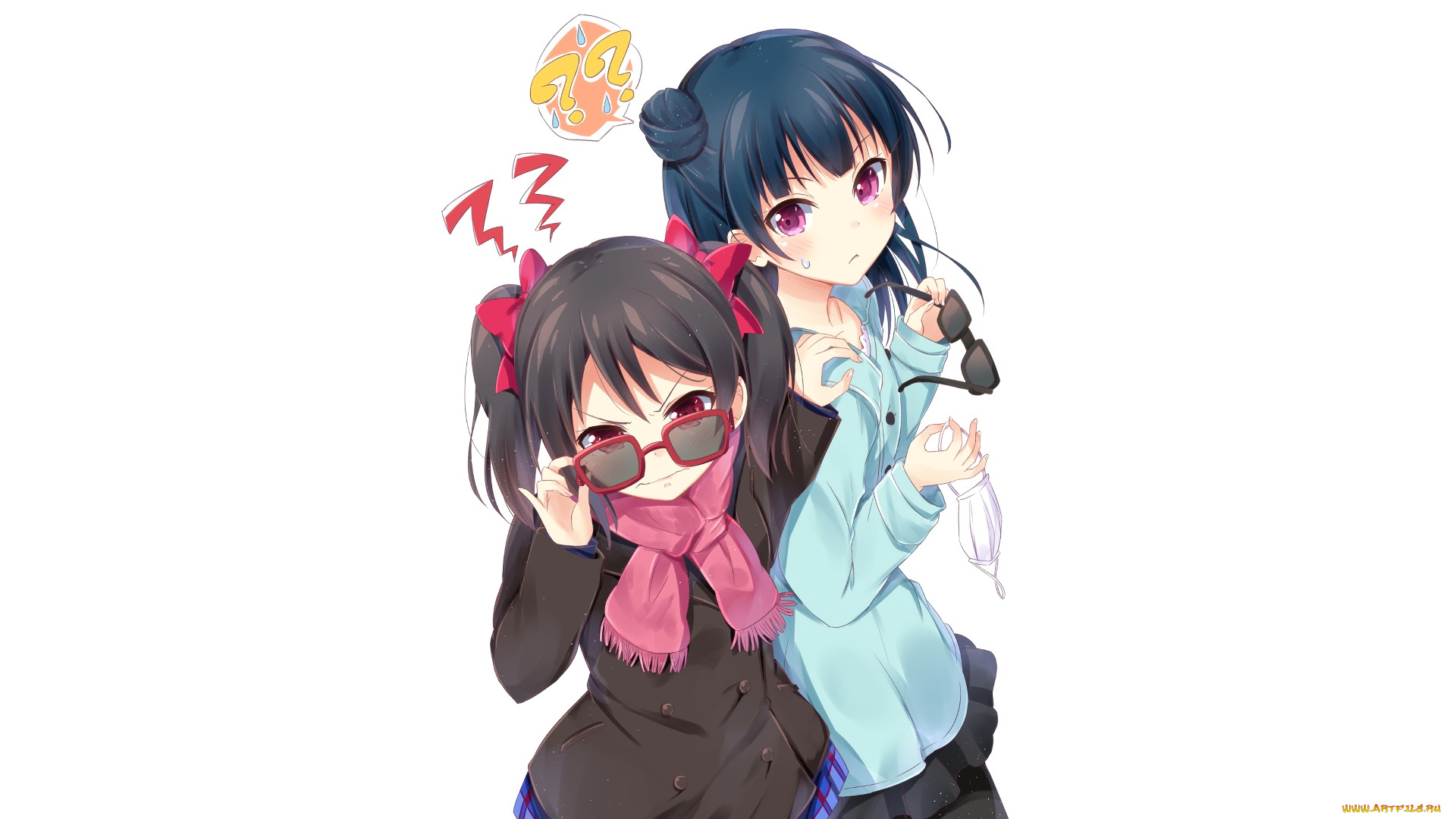 аниме, love, live, , school, idol, project, девушки, взгляд, фон