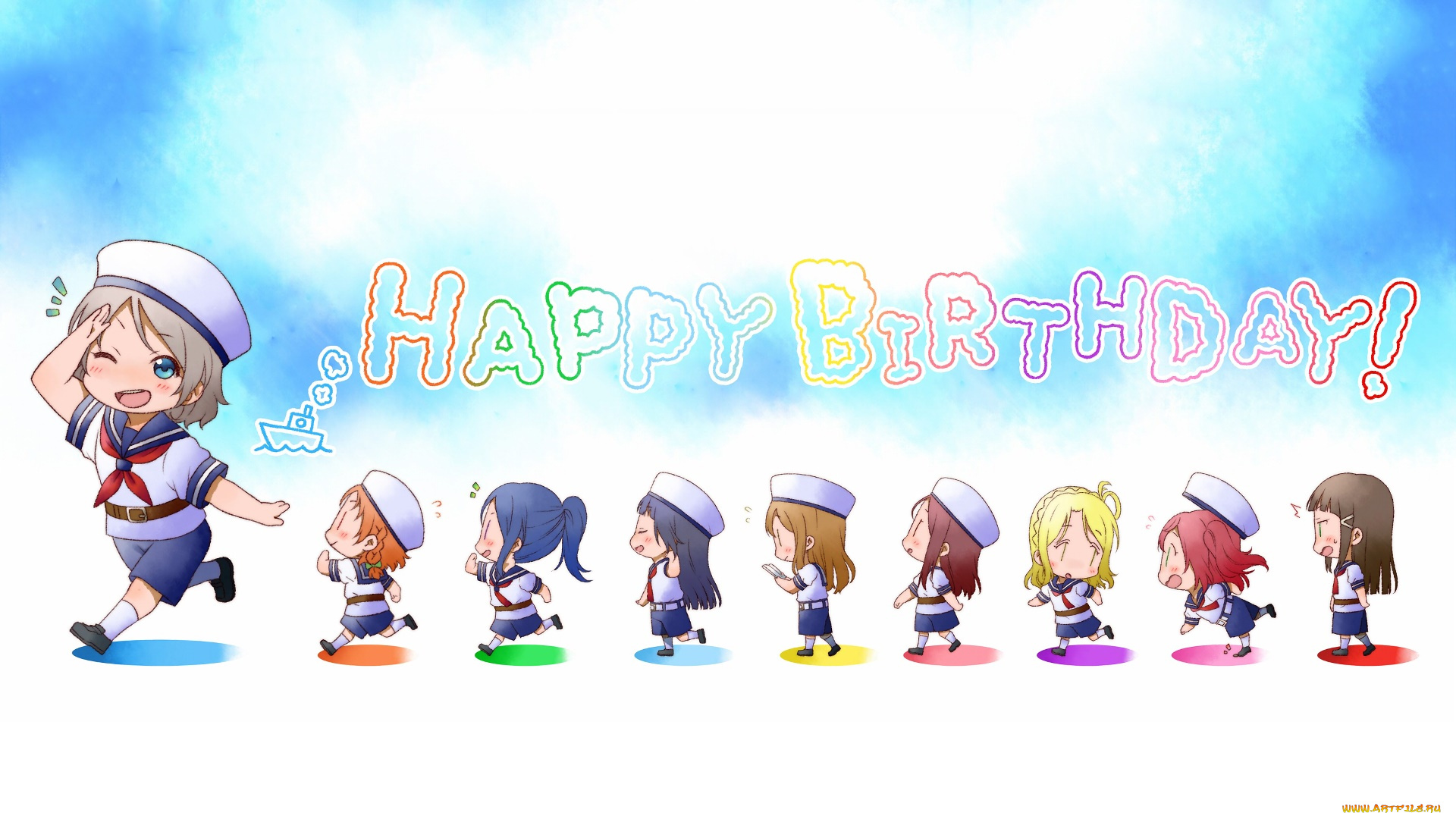 аниме, love, live, , school, idol, project, фон, взгляд, девушка