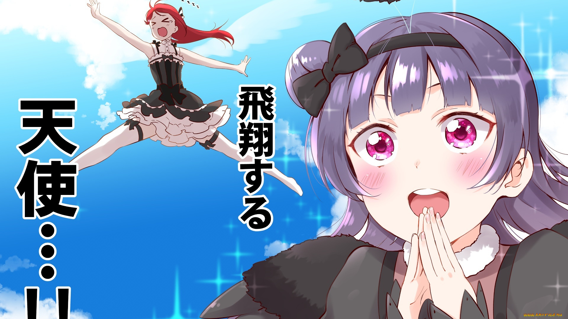 аниме, love, live, , school, idol, project, взгляд, девушка, фон