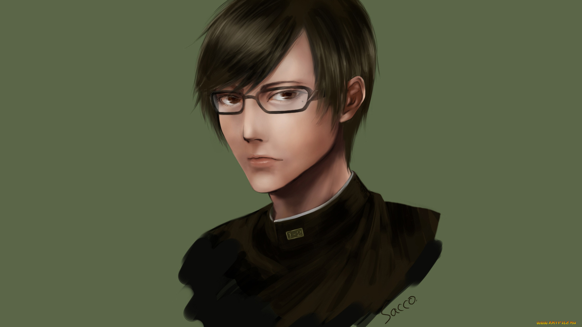 аниме, sakamoto, desu, ga, портрет, сакамото, очки, парень, фон
