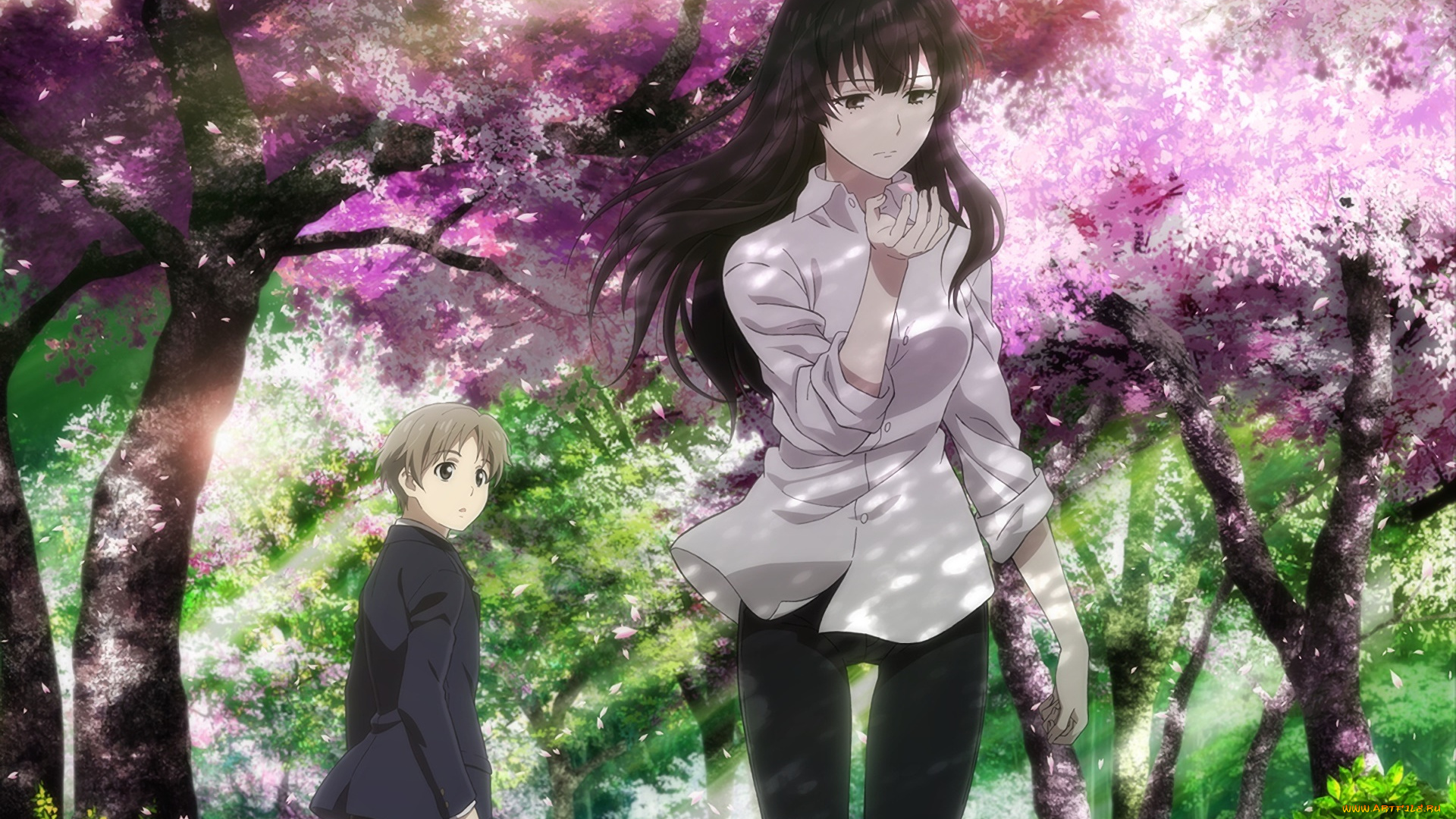 аниме, sakurako-san, no, ashimoto, ni, wa, shitai, ga, umatteiru, фон, взгляд, девушка