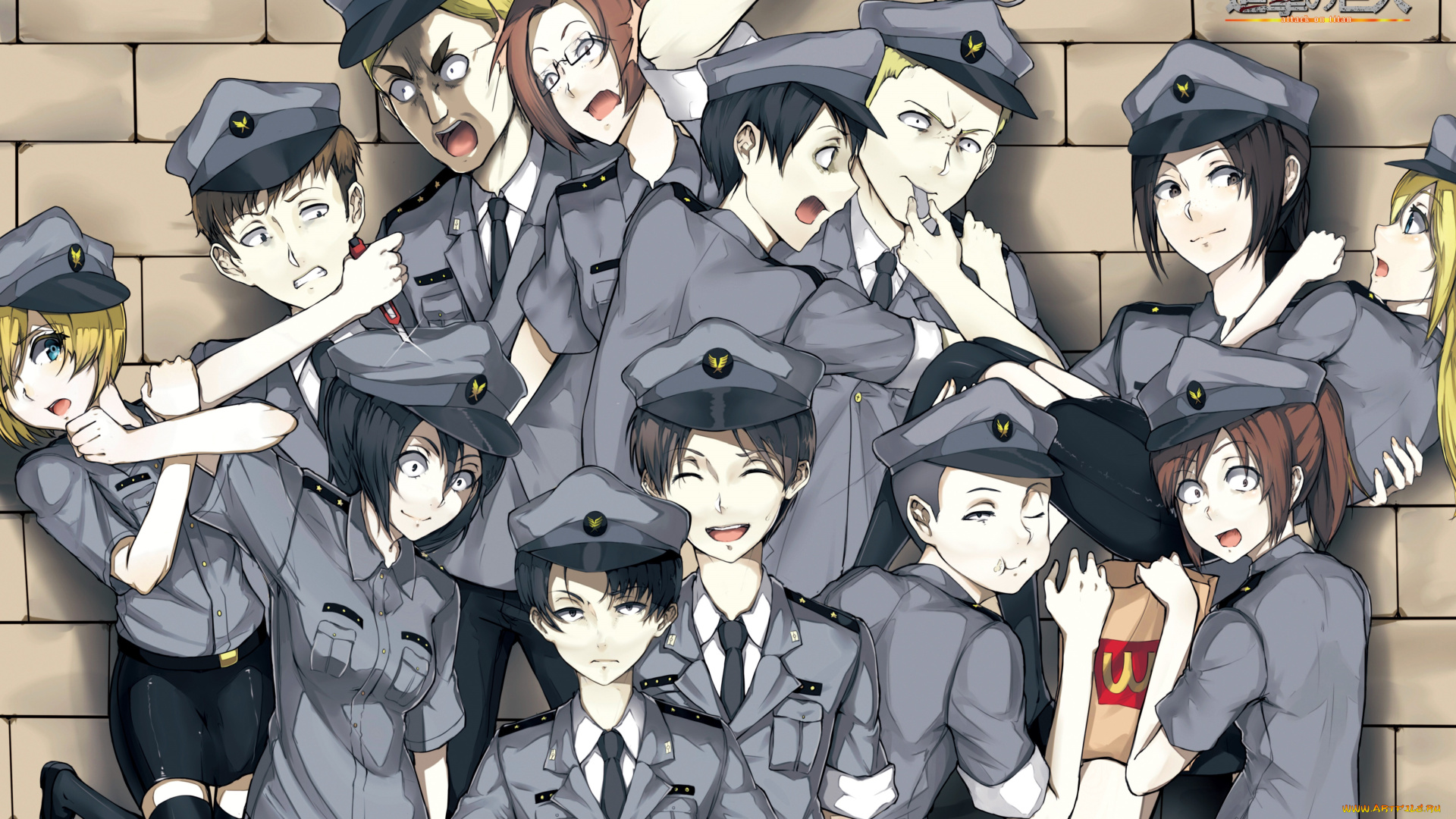 аниме, shingeki, no, kyojin, атака, титанов