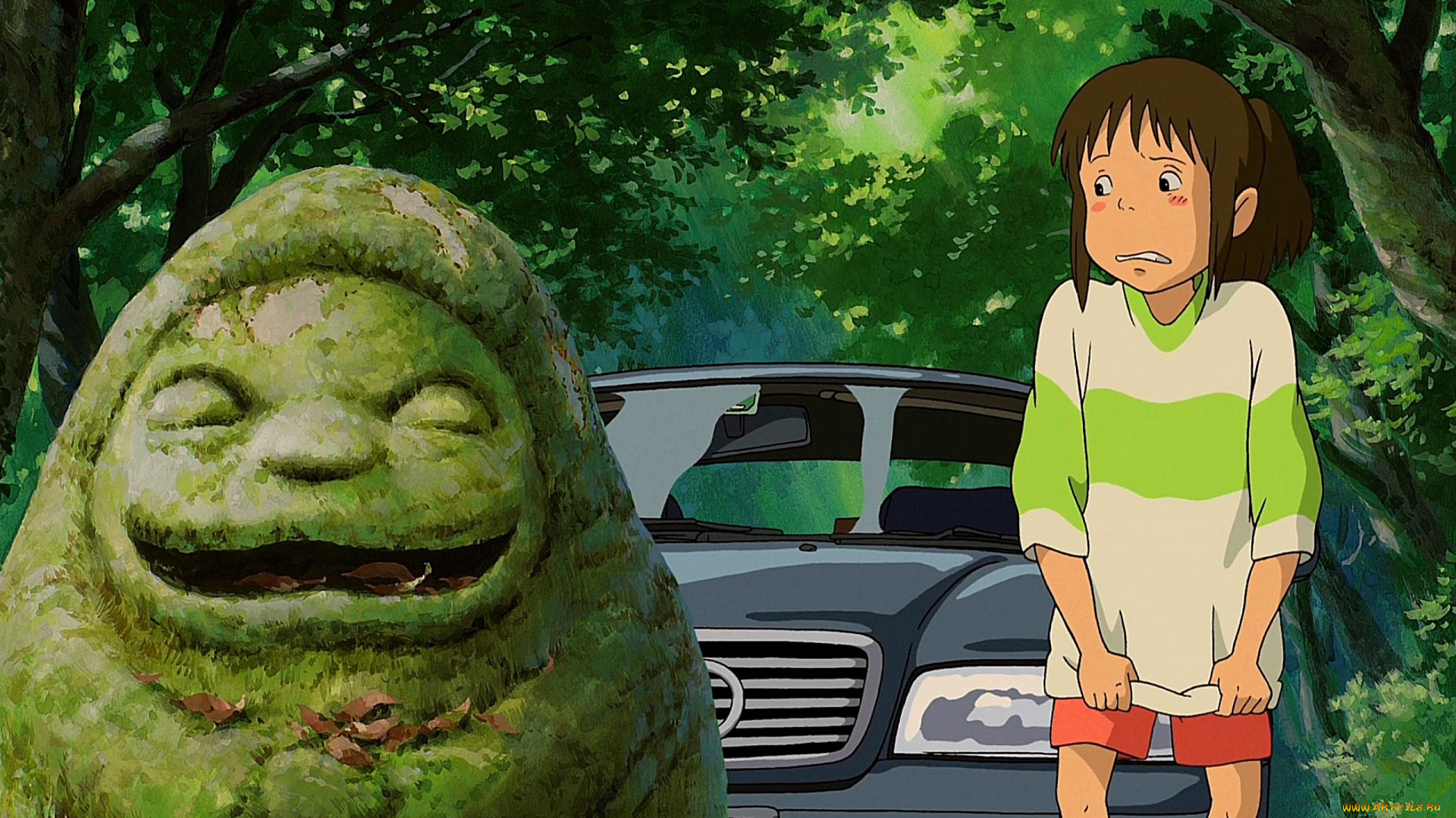 аниме, spirited, away, статуя, девочка, тихиро